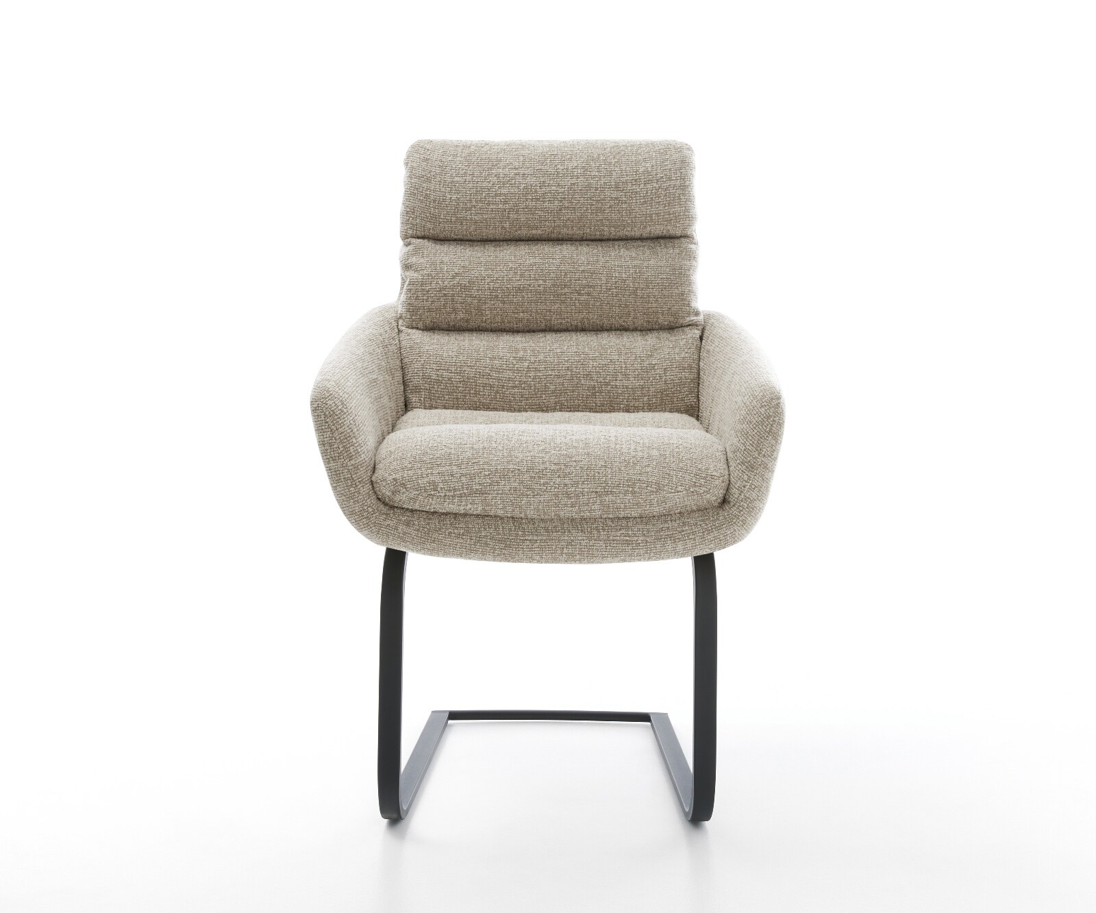 Sledemodel Abelia-Flex met armleuning geweven stof beige sledemodel vlak zwart 2