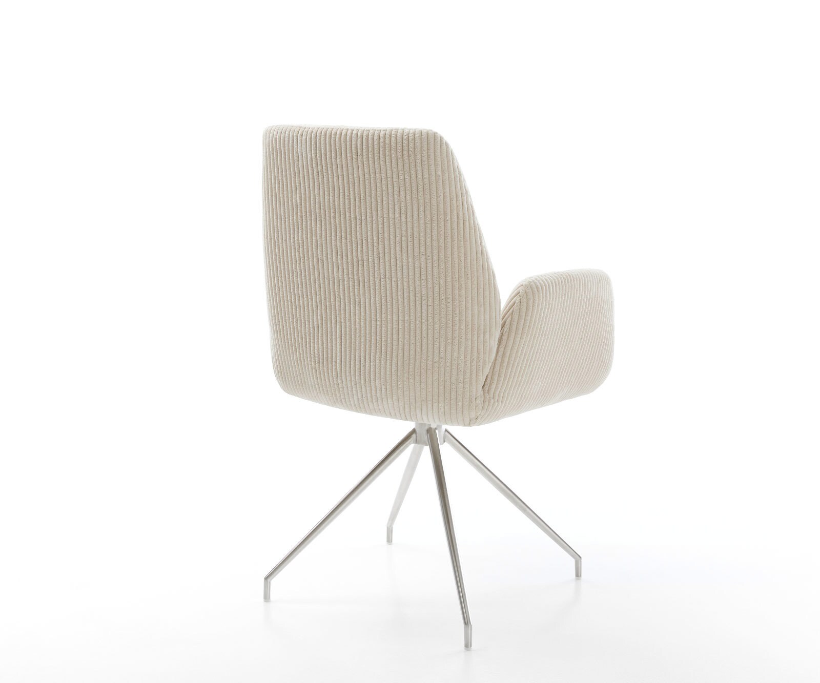 Eetkamerstoel Zoa-Flex koord beige kruisframe conisch roestvrij staal pocketveer kern 4