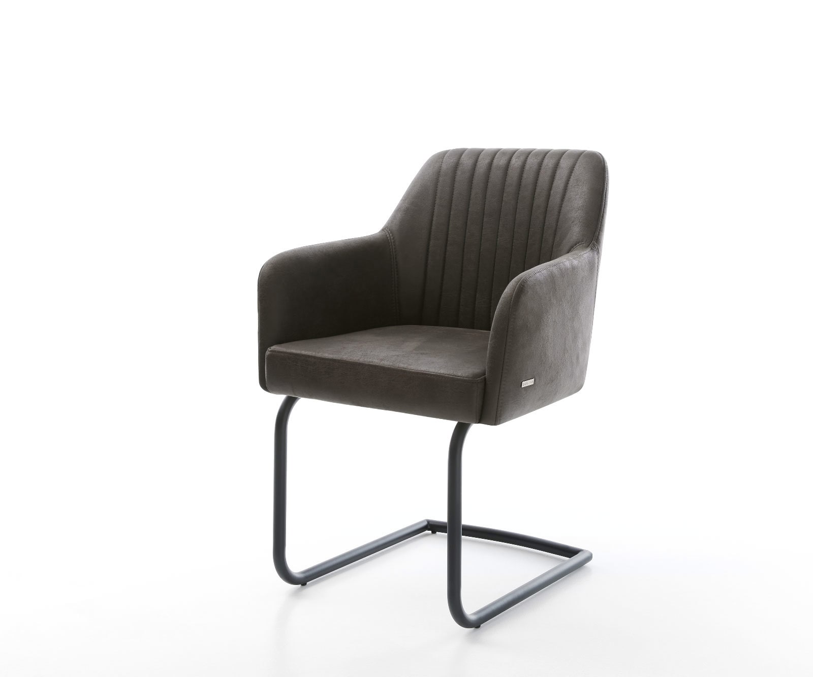 Sledemodel Greg-Flex microvelours antraciet vintage sledemodel rond zwart pocketveer kern