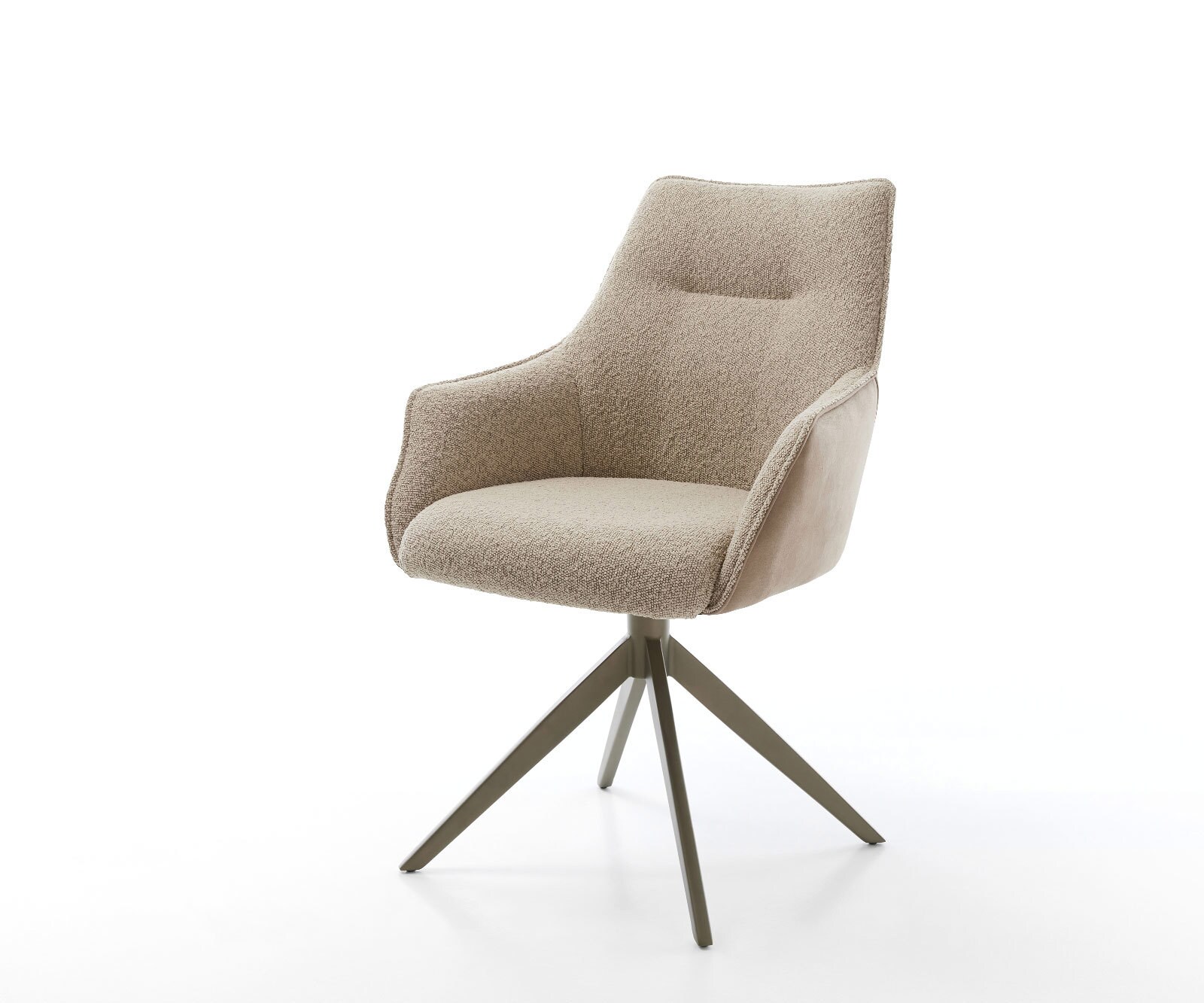 Draaistoel Alja-Flex met armleuning microvelours mud vintage kruisframe breed afwerking met titanium 360° draaibaar rocker-functie pocketveer kern Draaistoel Alja-Flex met armleuning microvelours mud vintage kruisframe breed afwerking met titanium 360° draaibaar rocker-functie pocketveer kern