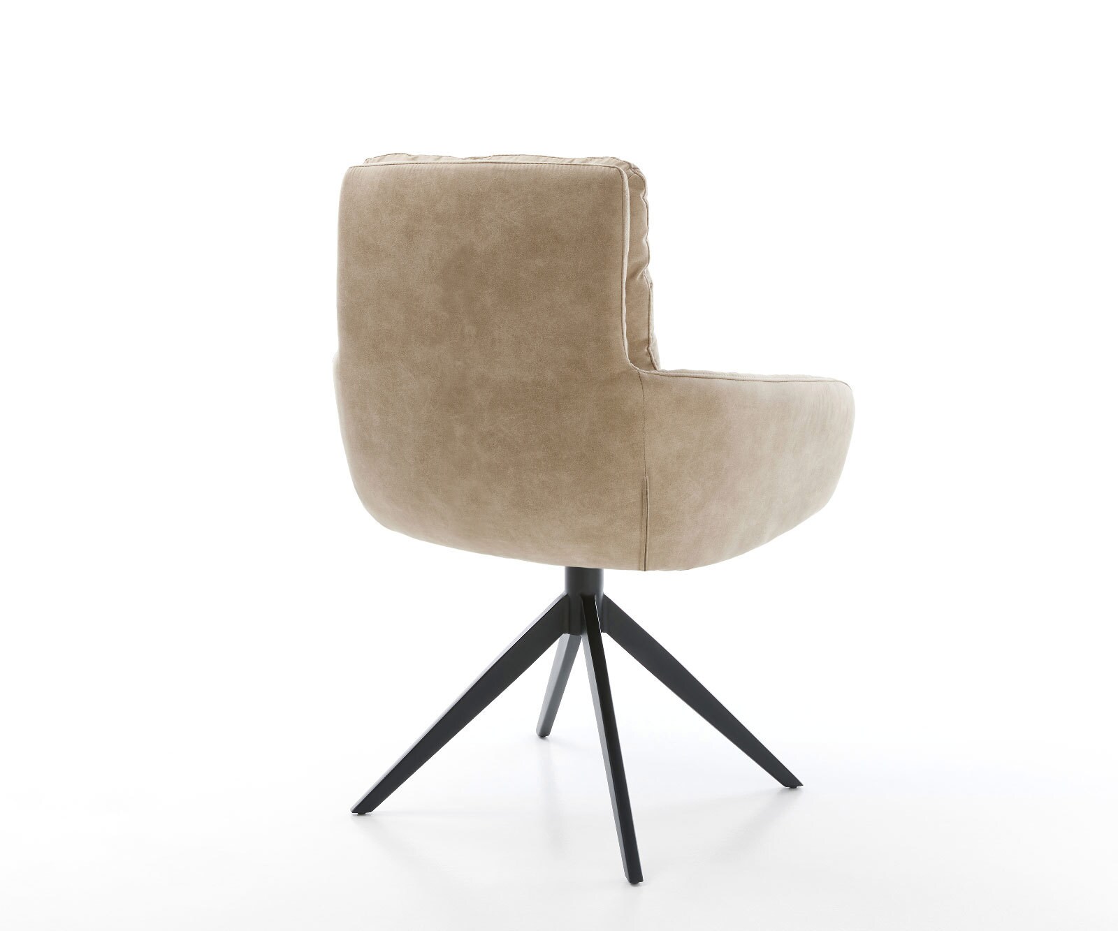 Draaistoel Abelia-Flex met armleuning microvelours beige vintage kruisframe breed zwart 360° draaibaar rocker-functie 4 Draaistoel Abelia-Flex met armleuning microvelours beige vintage kruisframe breed zwart 360° draaibaar rocker-functie 4