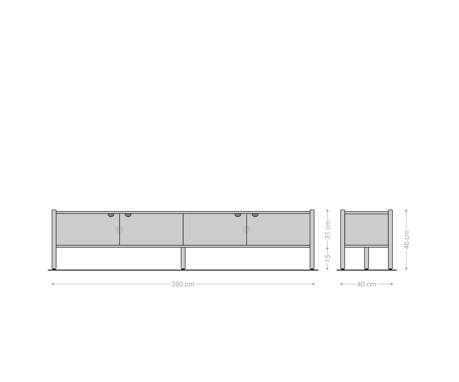 Tv-meubel Caius 200 cm acacia aura 4 deuren 6 Tv-meubel Caius 200 cm acacia aura 4 deuren 6