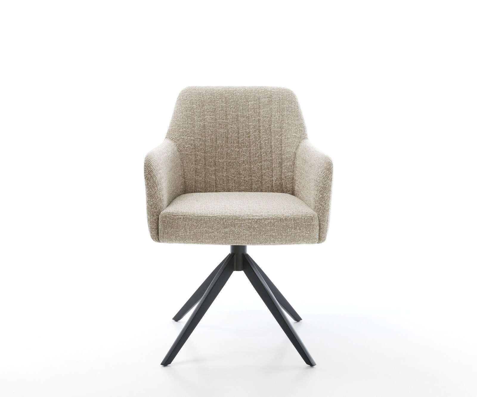 Draaistoel Greg-Flex geweven stof beige kruisframe breed zwart 360° draaibaar rocker-functie pocketveer kern 2
