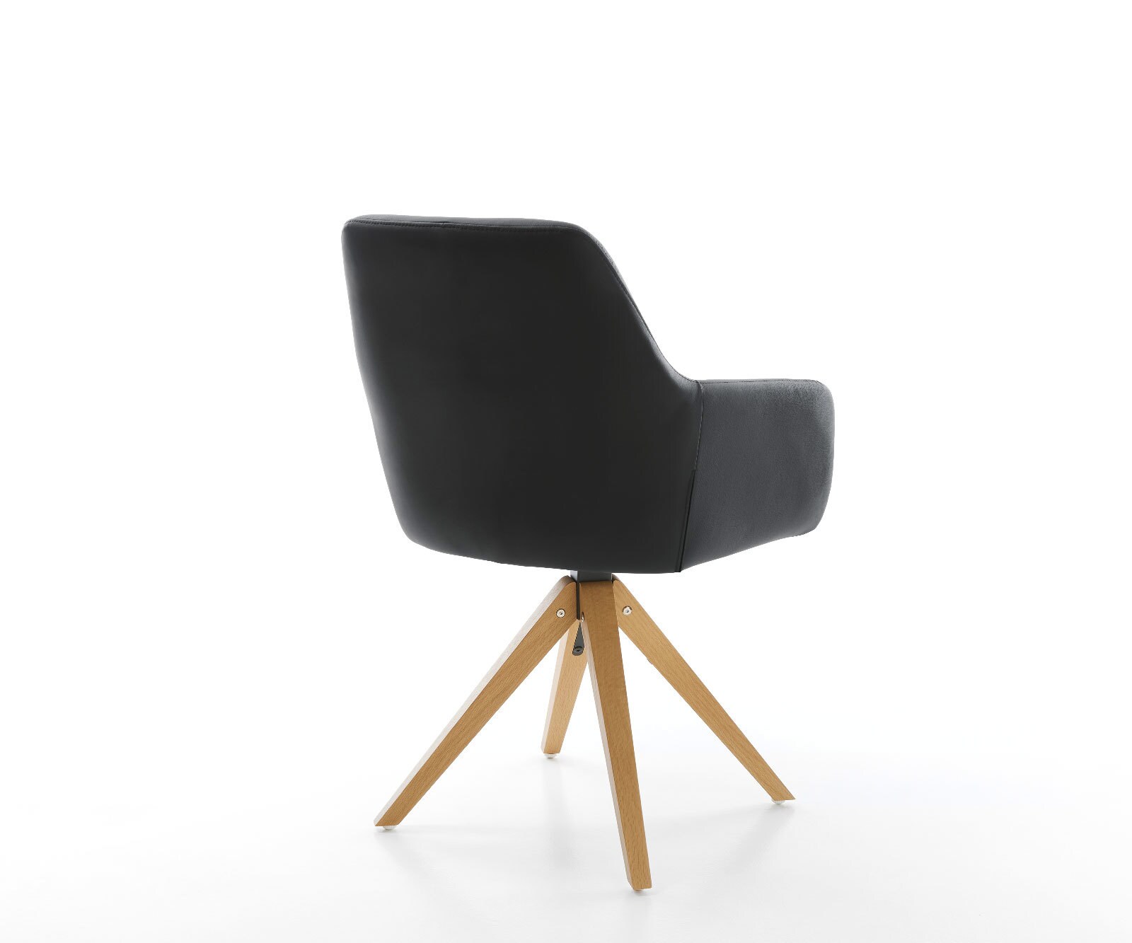 Eetkamerstoel Pejo-Flex echt leer zwart houten frame hoekig natuur pocketveer kern 4 Eetkamerstoel Pejo-Flex echt leer zwart houten frame hoekig natuur pocketveer kern 4