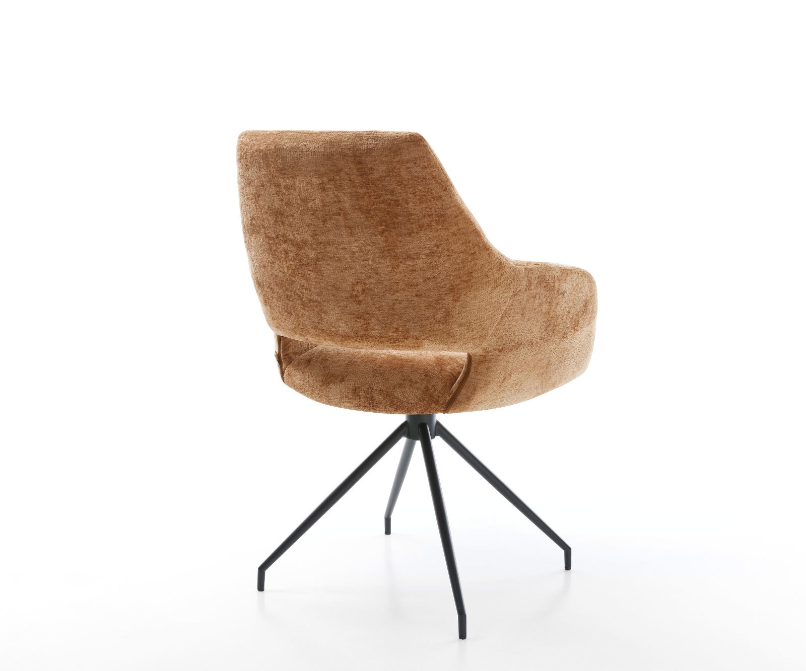 Draaistoel Yago-Flex met armleuning chenille Roest kruisframe conisch zwart 180° draaibaar pocketveer kern 4 Draaistoel Yago-Flex met armleuning chenille Roest kruisframe conisch zwart 180° draaibaar pocketveer kern 4