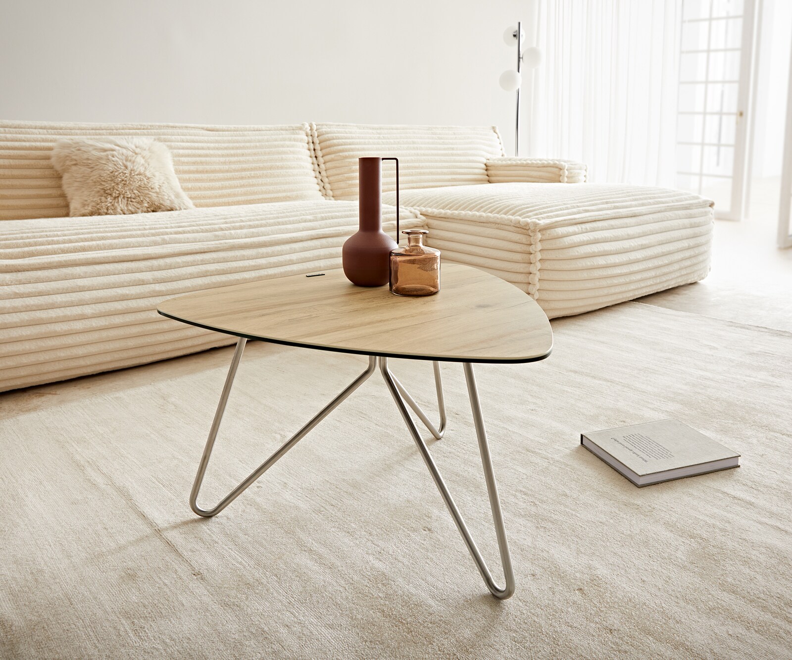 Salontafel Ekrem 65x65 cm keramiek Laminam® Sabbia Eikenkleur Kruisvoet rond roestvrij staal Salontafel Ekrem 65x65 cm keramiek Laminam® Sabbia Eikenkleur Kruisvoet rond roestvrij staal