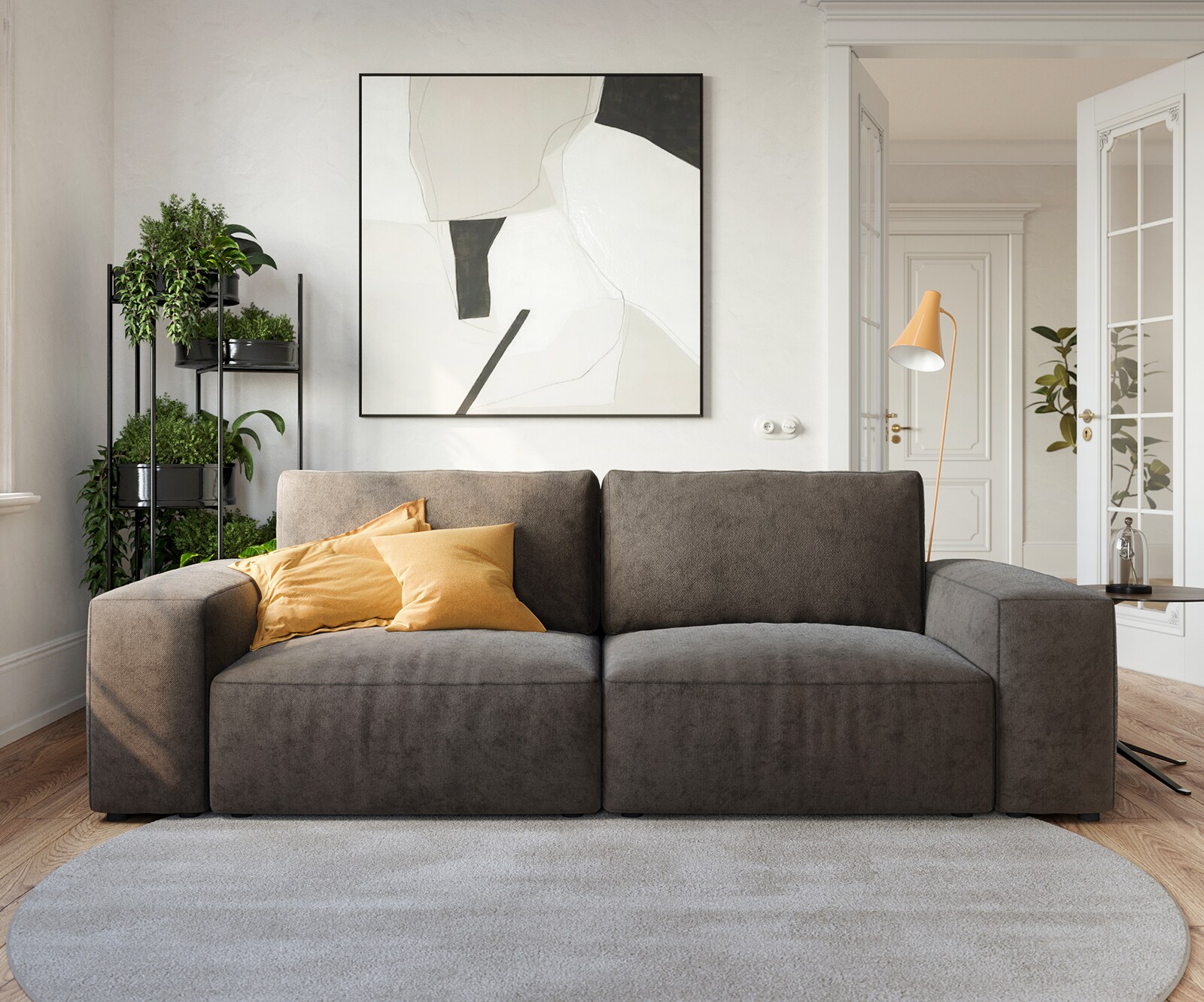 Big-sofa Lanzo 230x95 cm microvezel khakibruin 1