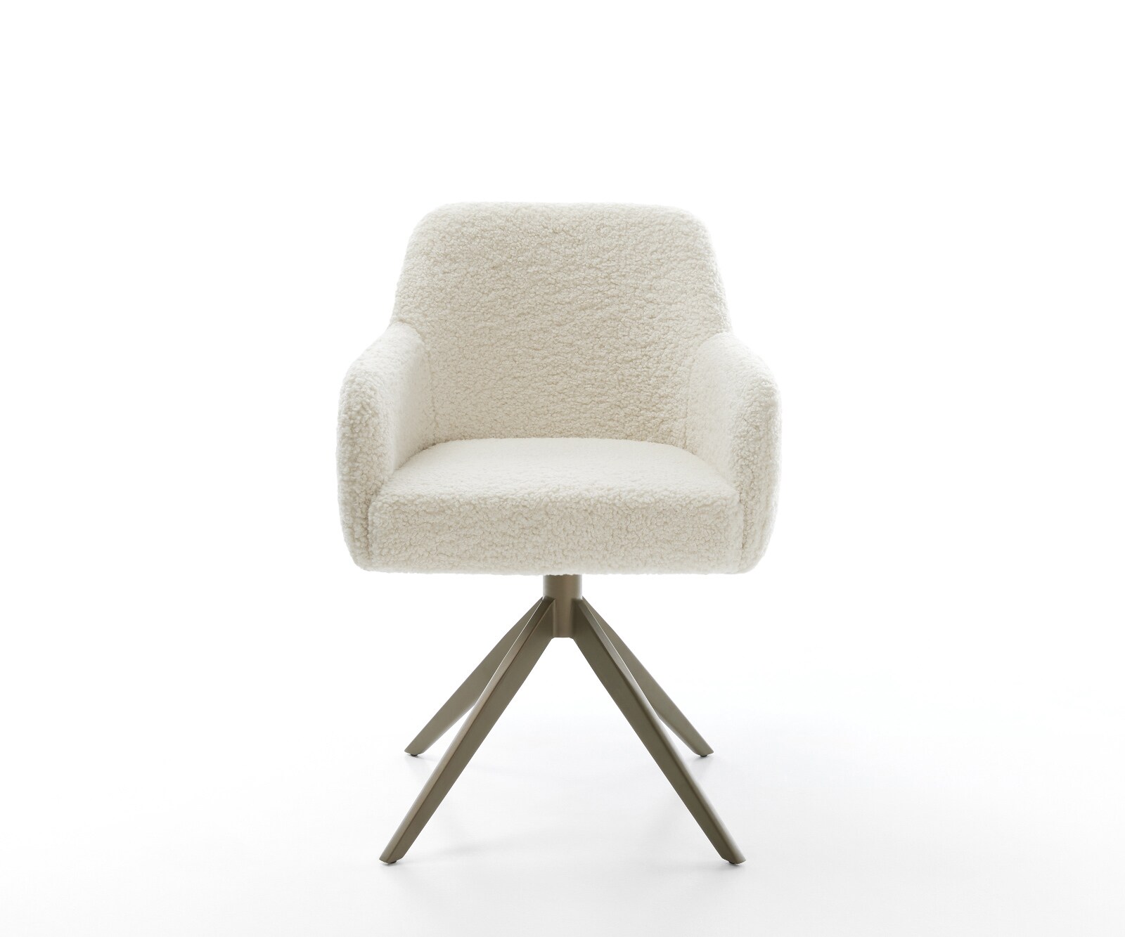 Draaistoel Greg-Flex teddy beige kruisframe breed afwerking met titanium 360° draaibaar rocker-functie pocketveer kern 2