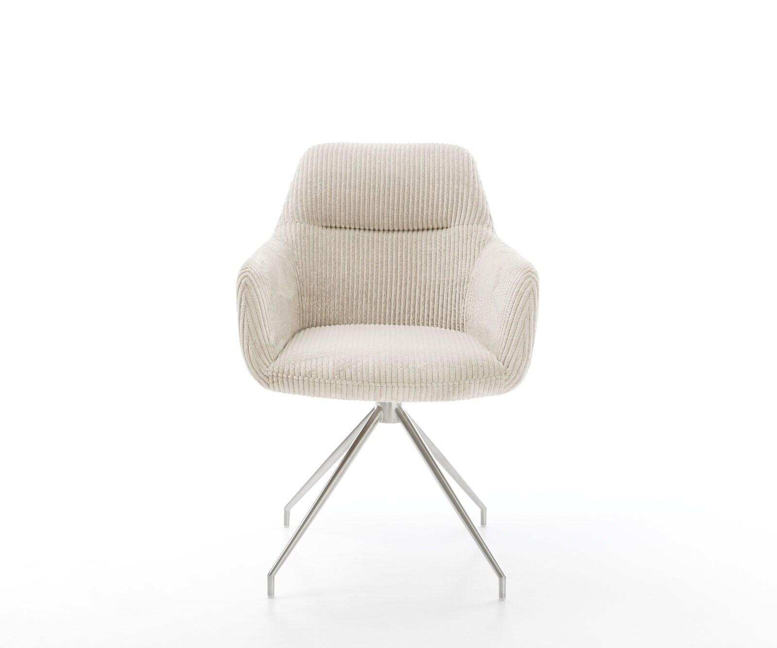 Eetkamerstoel Pejo-Flex koord beige kruisframe conisch roestvrij staal pocketveer kern 2