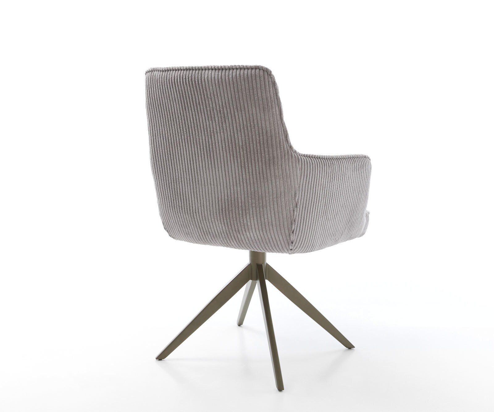 Draaistoel Heira-Flex met armleuning koord zilver grijs kruisframe breed afwerking met titanium 360° draaibaar rocker-functie pocketveer kern 4
