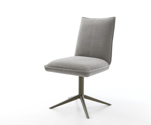 Draaistoel Lelio-Flex zachte stof met structuur grijs kruispoot afwerking met titanium 360° draaibaar rocker-functie pocketveer kern