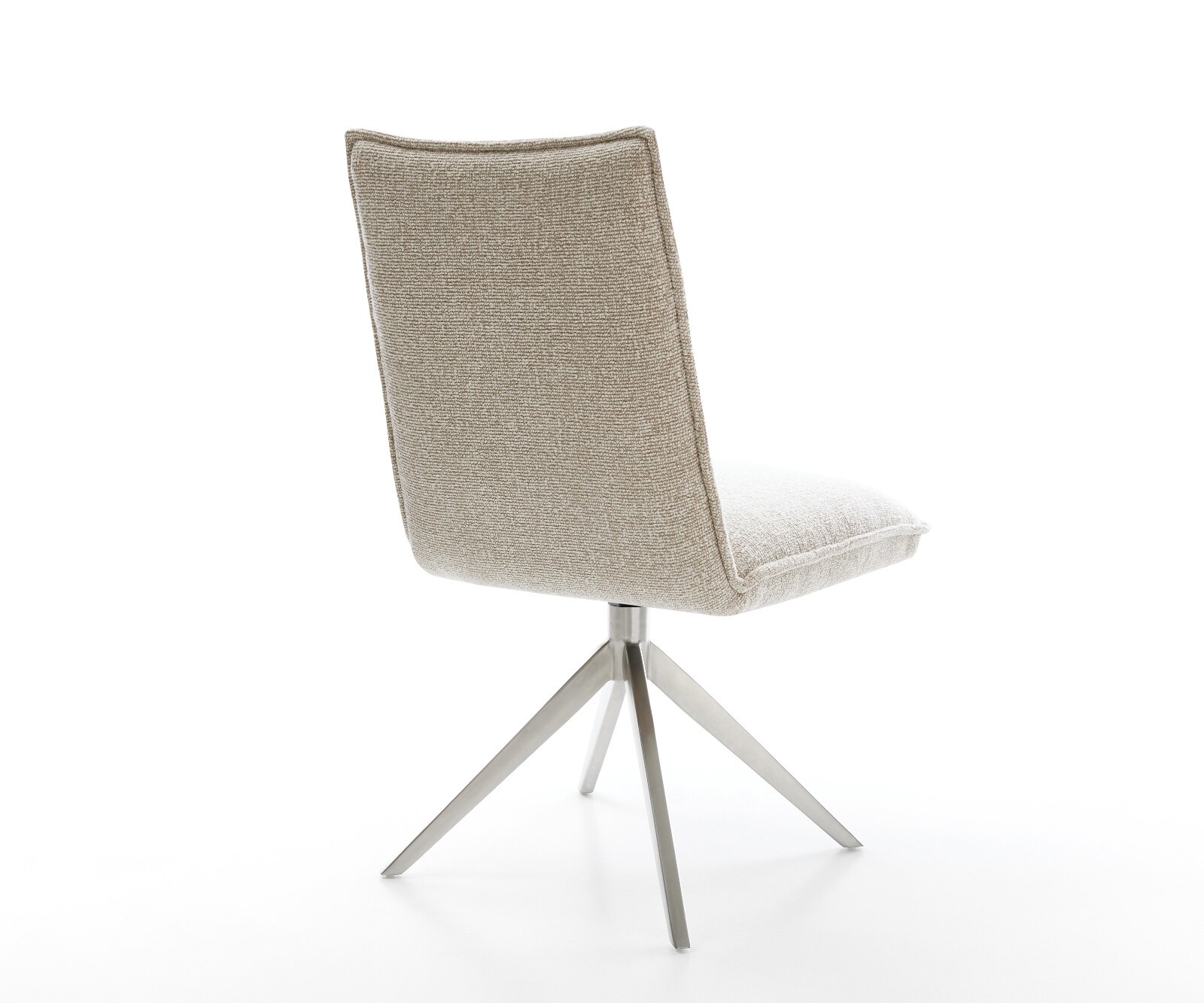 Draaistoel Lelio-Flex geweven stof beige kruisframe breed roestvrij staal 360° draaibaar rocker-functie pocketveer kern 5