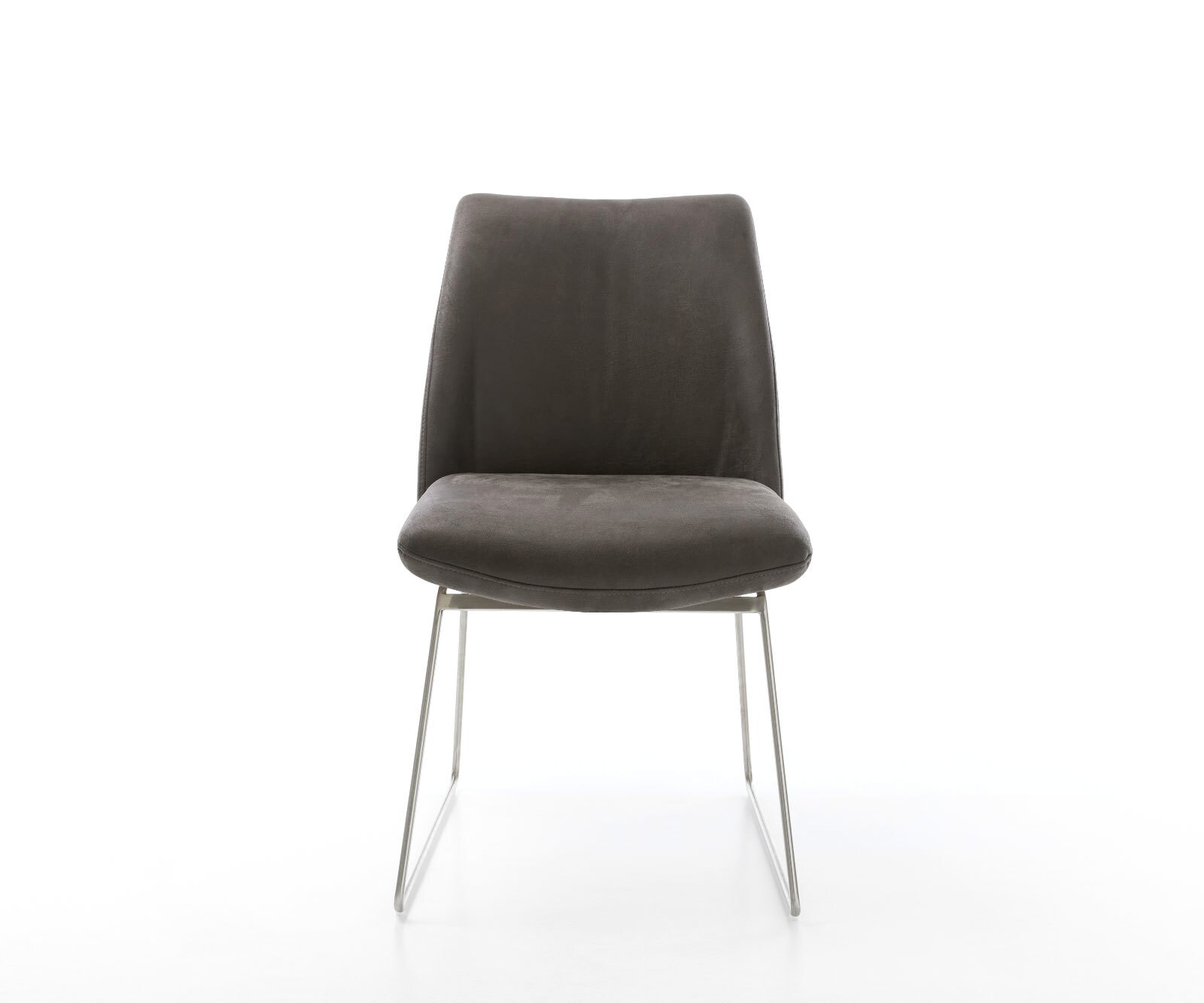 Eetkamerstoel Elso-Flex microvelours antraciet vintage slipframe roestvrij staal pocketveer kern 2