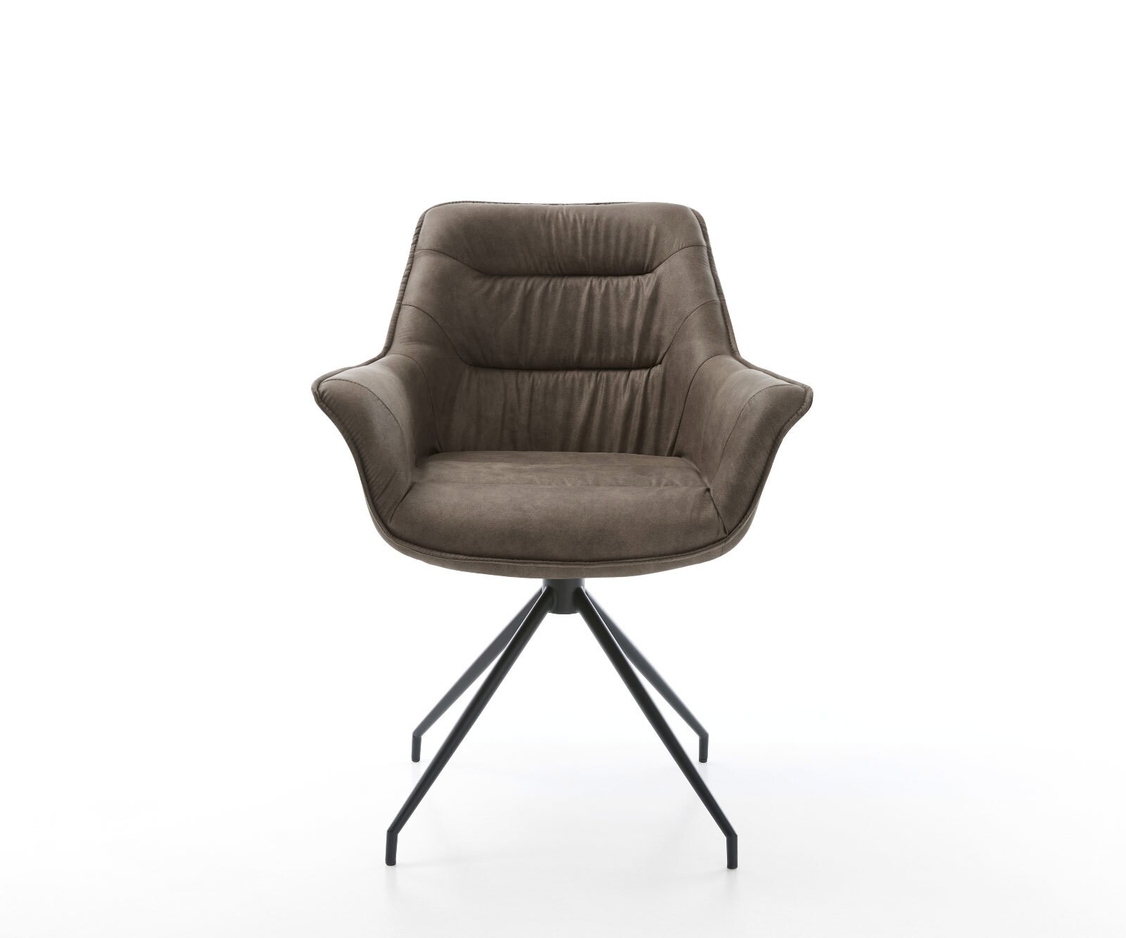 Eetkamerstoel Kaira-Flex microvelours taupe vintage kruisframe conisch zwart 1 Eetkamerstoel Kaira-Flex microvelours taupe vintage kruisframe conisch zwart 1