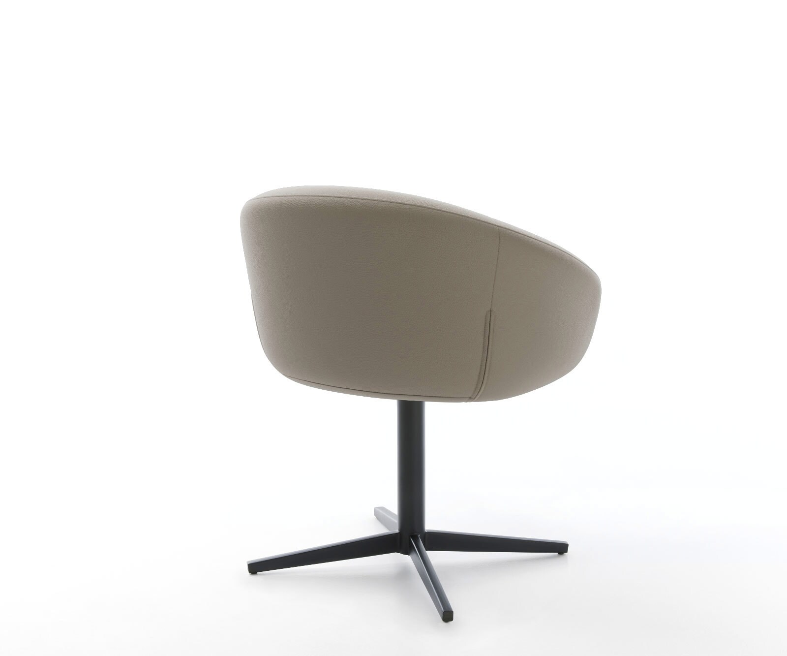 Draaistoel Vinka-Flex met armleuning echt leer mud kruispoot zwart 360° draaibaar pocketveer kern 5