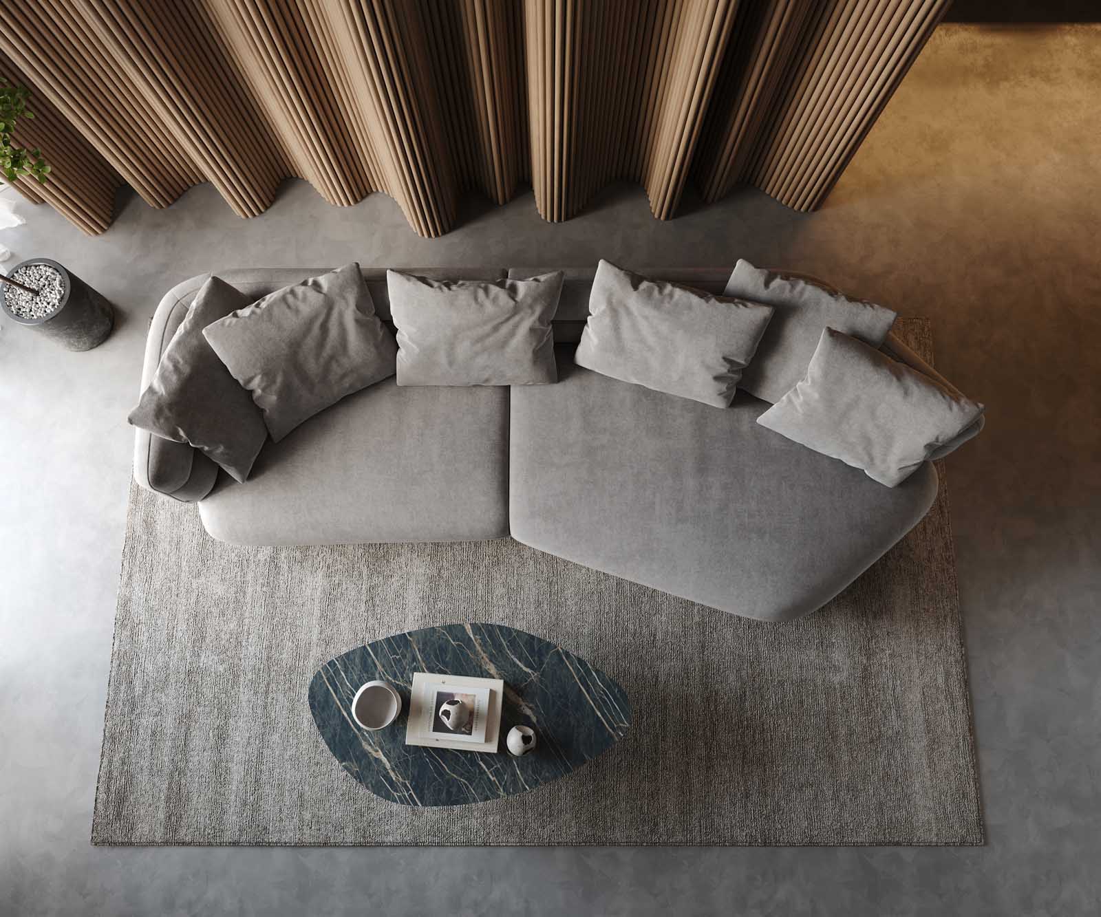 Sofa Roya 320x140 cm microvezel grijs 3