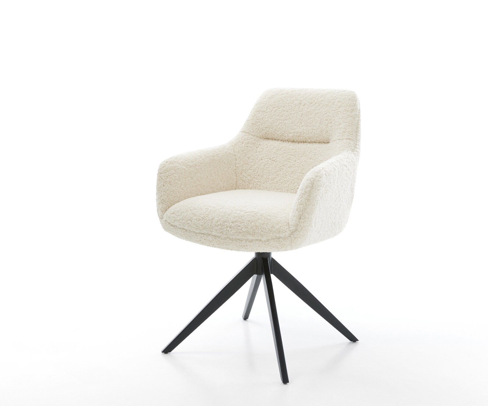 Draaistoel Pejo-Flex teddy beige kruisframe breed zwart 360° draaibaar rocker-functie pocketveer kern 1