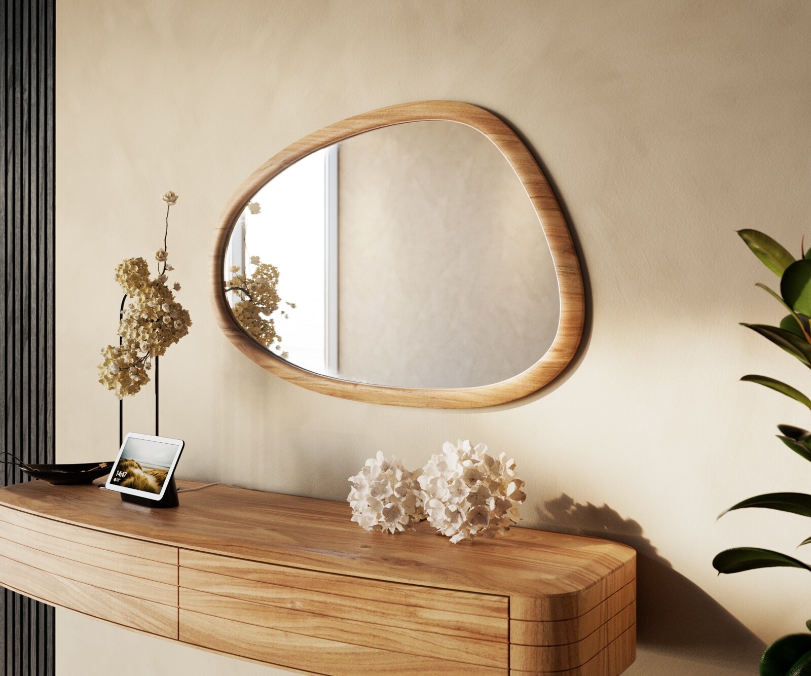 Spiegel Cermin 90x60 cm Acacia Aura 1