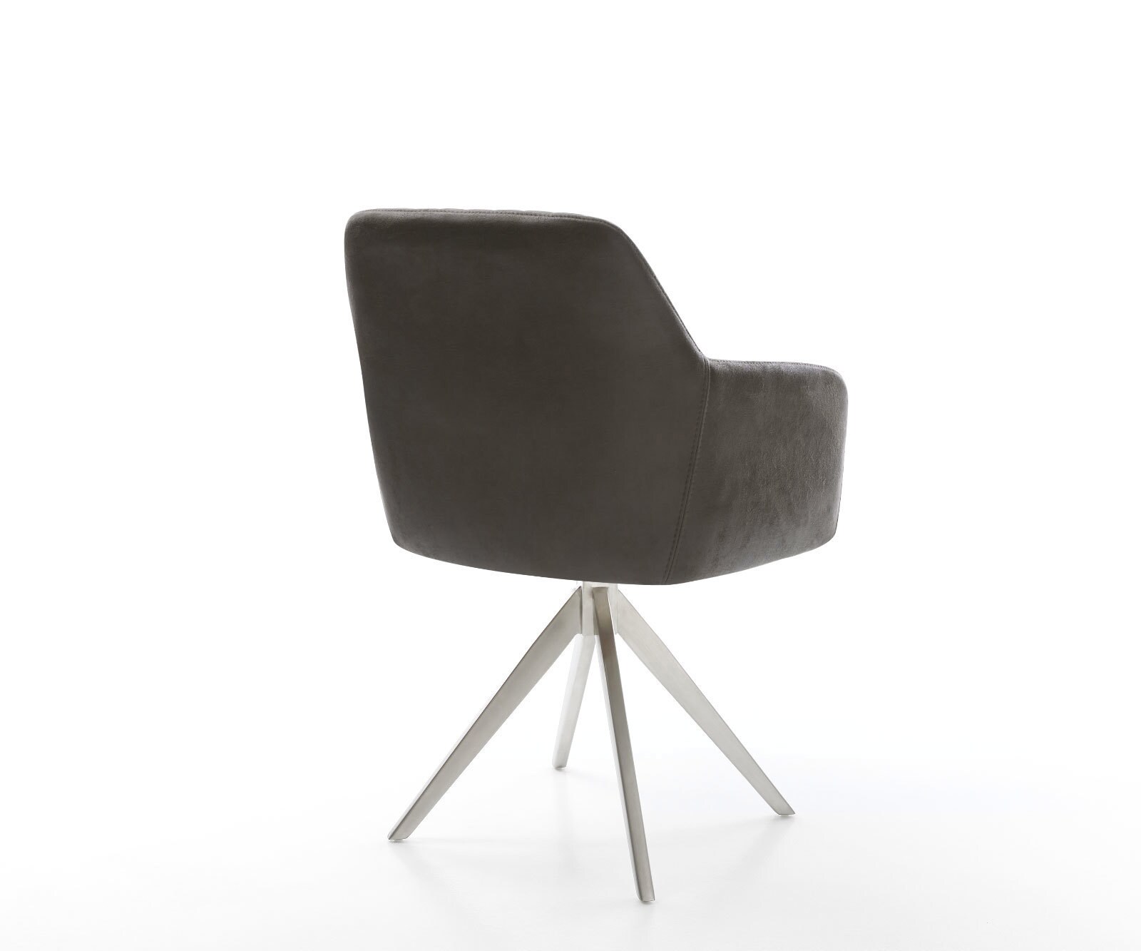 Eetkamerstoel Greg-Flex microvelours antraciet vintage kruisframe hoekig roestvrij staal pocketveer kern 5