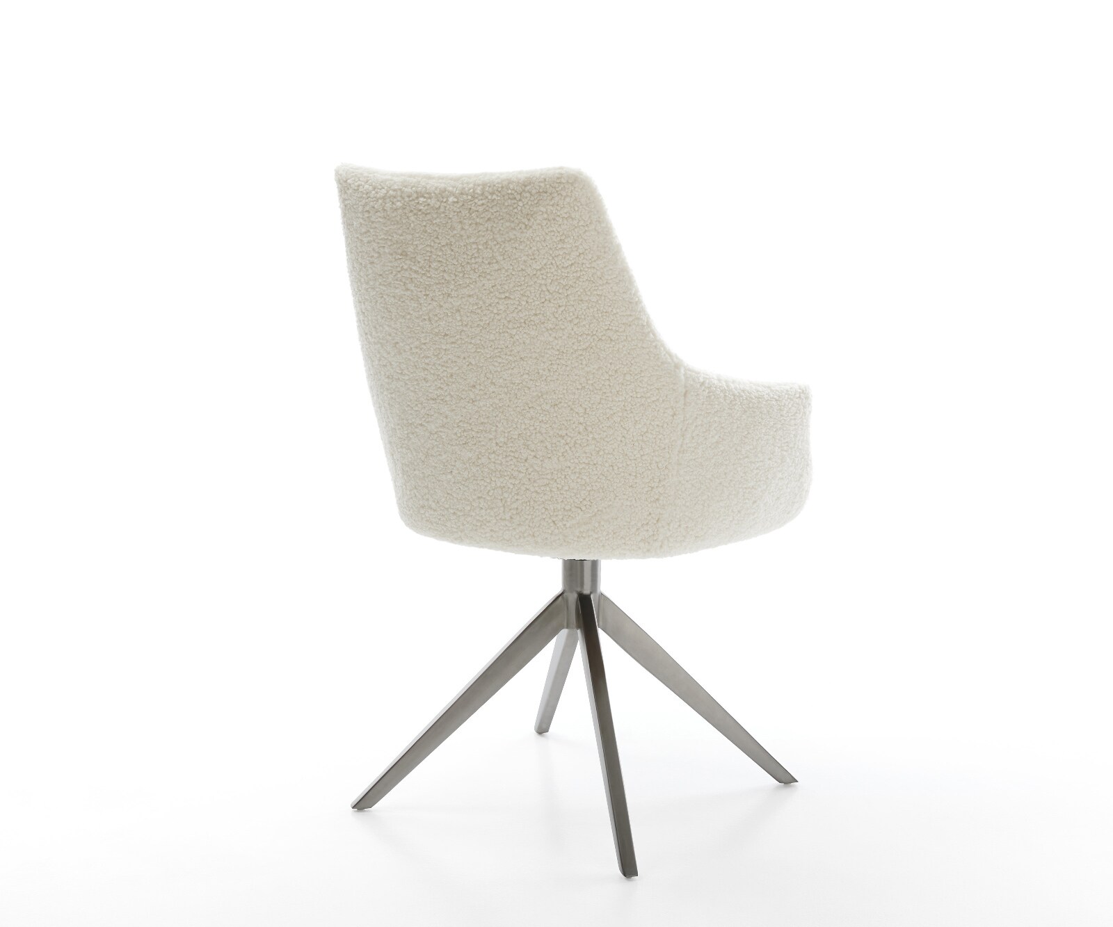 Draaistoel Alja-Flex met armleuning teddy beige kruisframe breed grafiet 360° draaibaar rocker-functie pocketveer kern 5