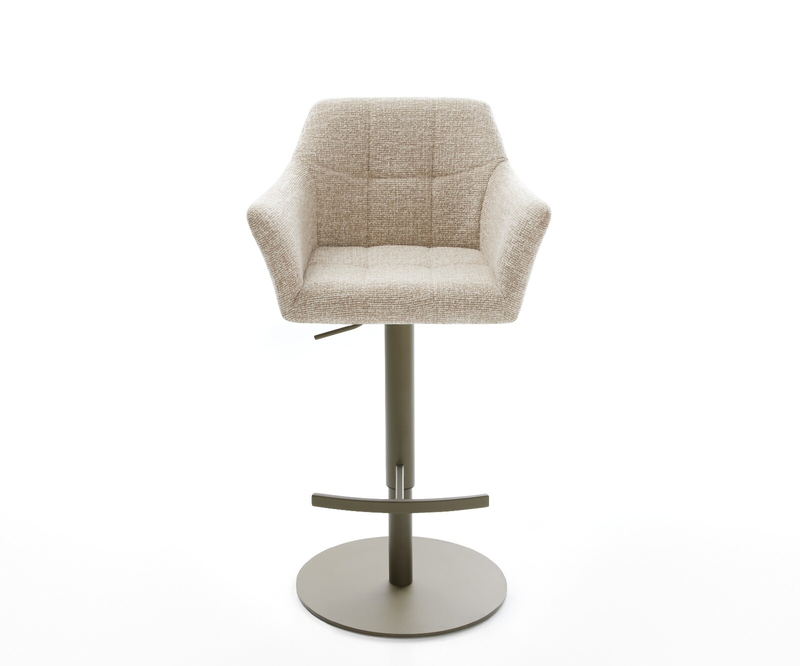 Barstoel Yulo-Flex Zachte Geweven stof Beige Draaivoet in hoogte verstelbaar Titaankleurig Titaankleurig 2
