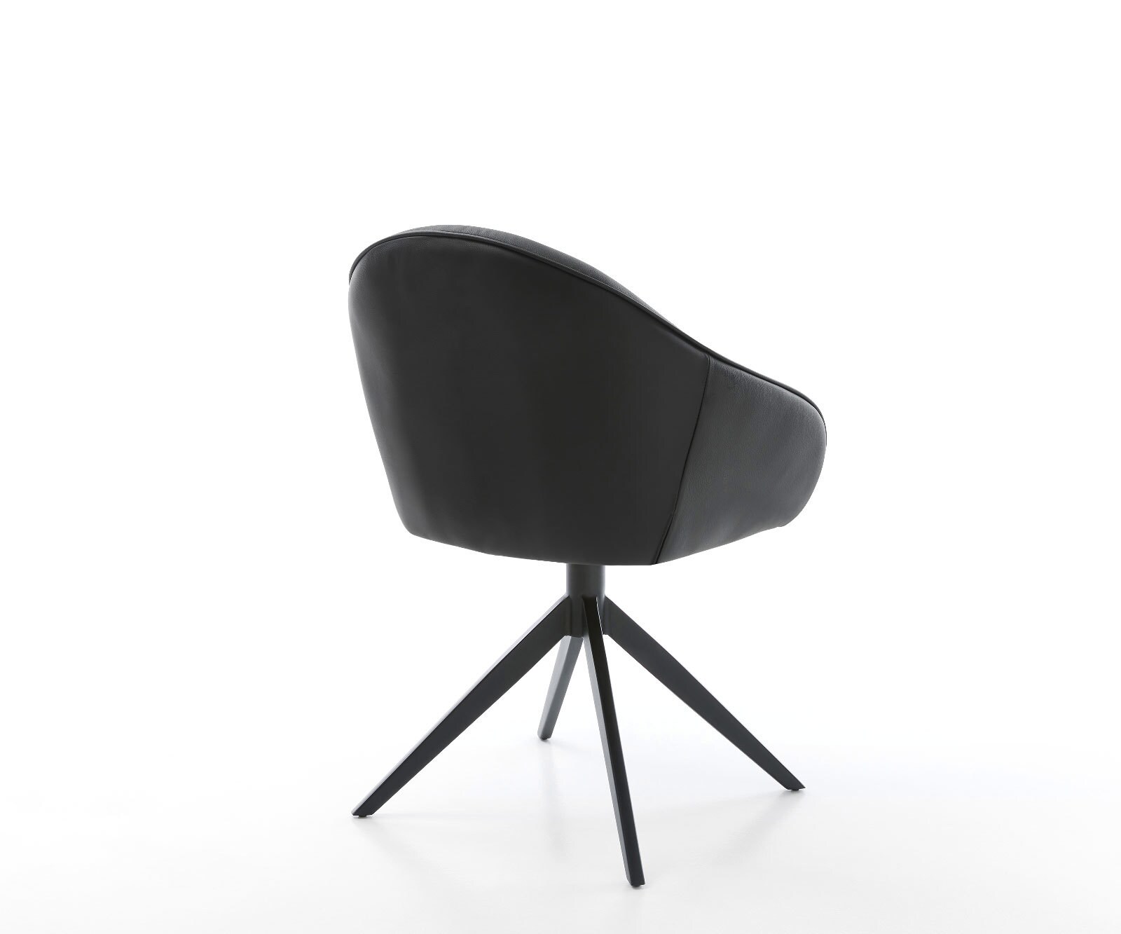 Draaistoel Gaio-Flex echt leer zwart kruisframe breed zwart 360° draaibaar rocker-functie 4