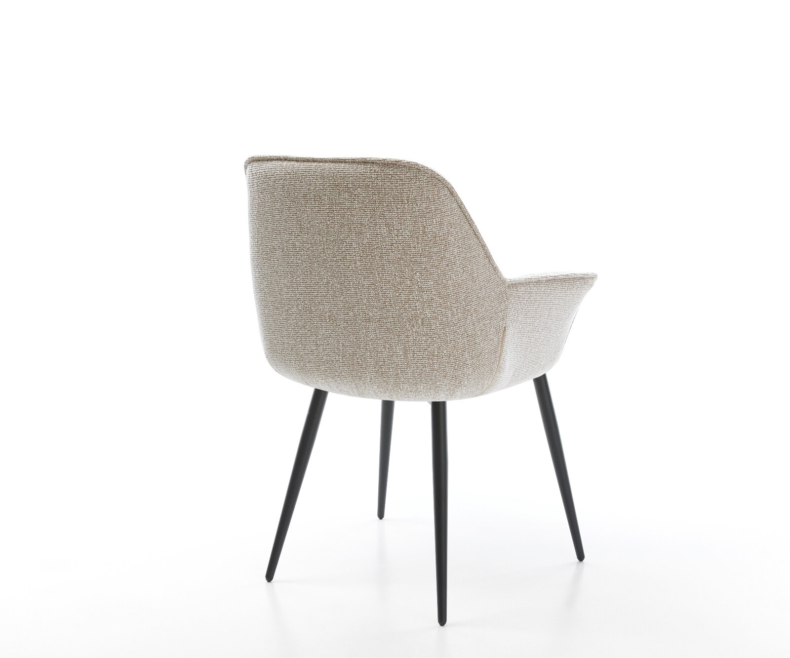 Eetkamerstoel Keila-Flex met armleuning geweven stof beige 4-poot conisch zwart 4
