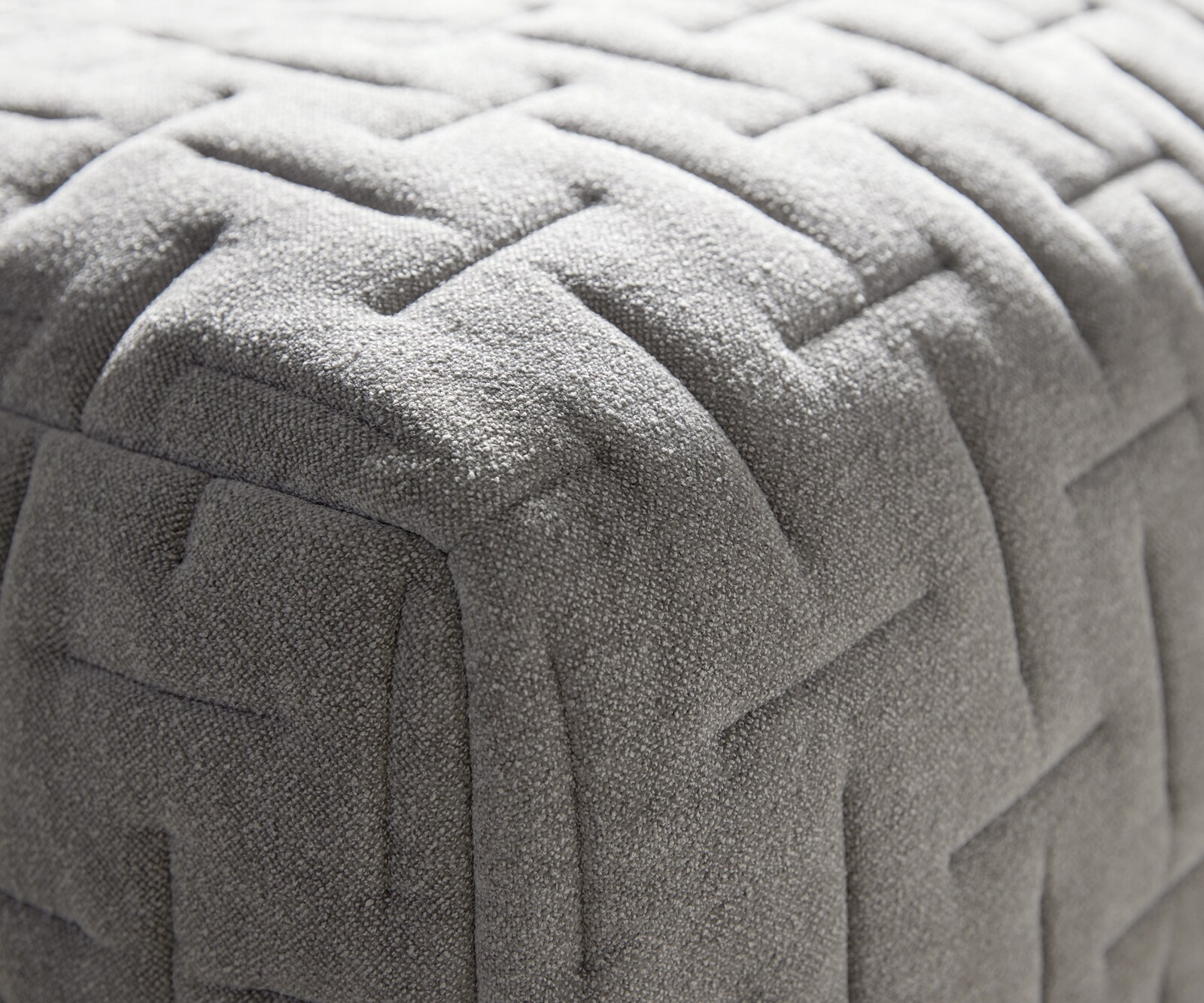 Bigsofa Freestyle 280x110 cm Zachte stof met structuur Grijs gestikt 4