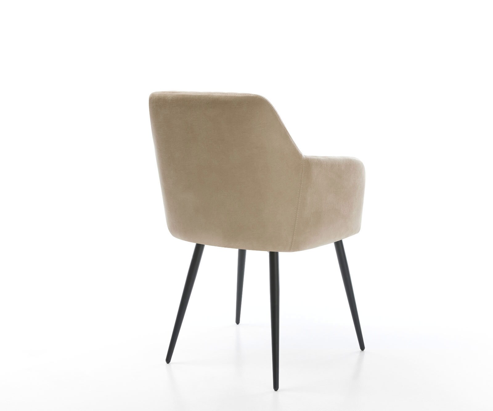Eetkamerstoel Greg-Flex microvelours beige vintage 4-poot conisch zwart pocketveer kern 4 Eetkamerstoel Greg-Flex microvelours beige vintage 4-poot conisch zwart pocketveer kern 4