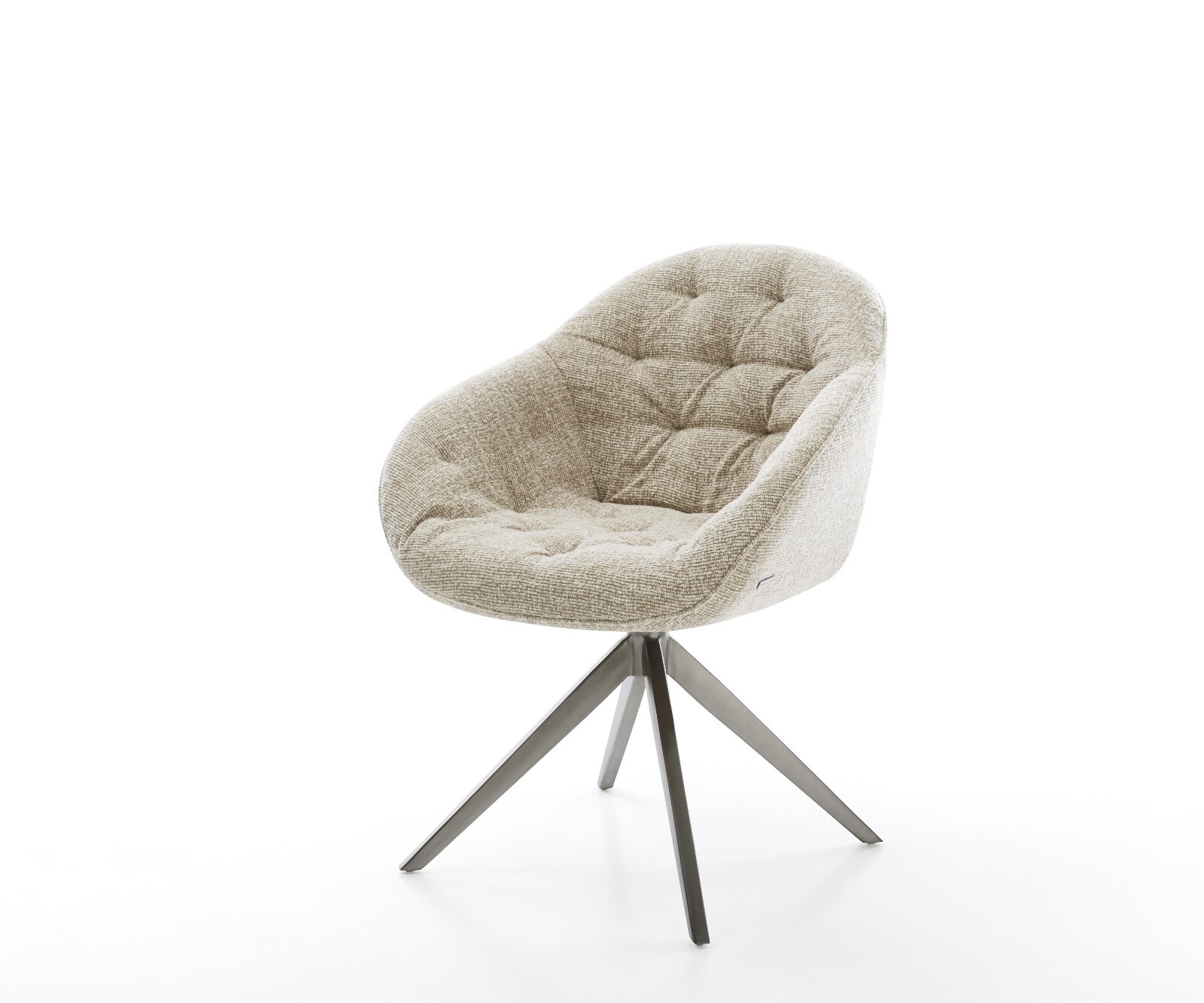 Draaistoel Gaio-Flex geweven stof beige kruisframe breed grafiet 360° draaibaar rocker-functie