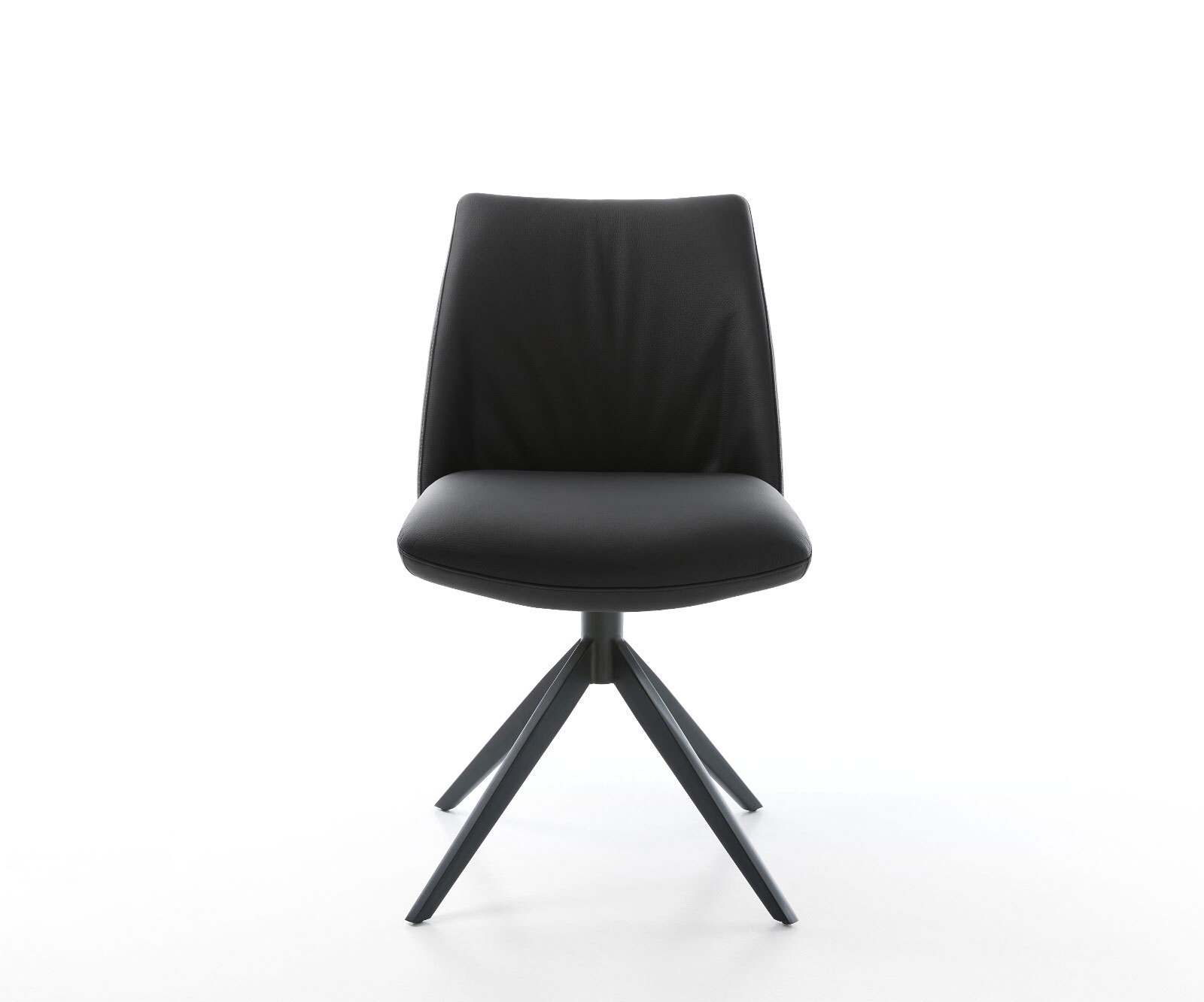 Draaistoel Elso-Flex echt leer zwart kruisframe breed zwart 360° draaibaar rocker-functie pocketveer kern 1