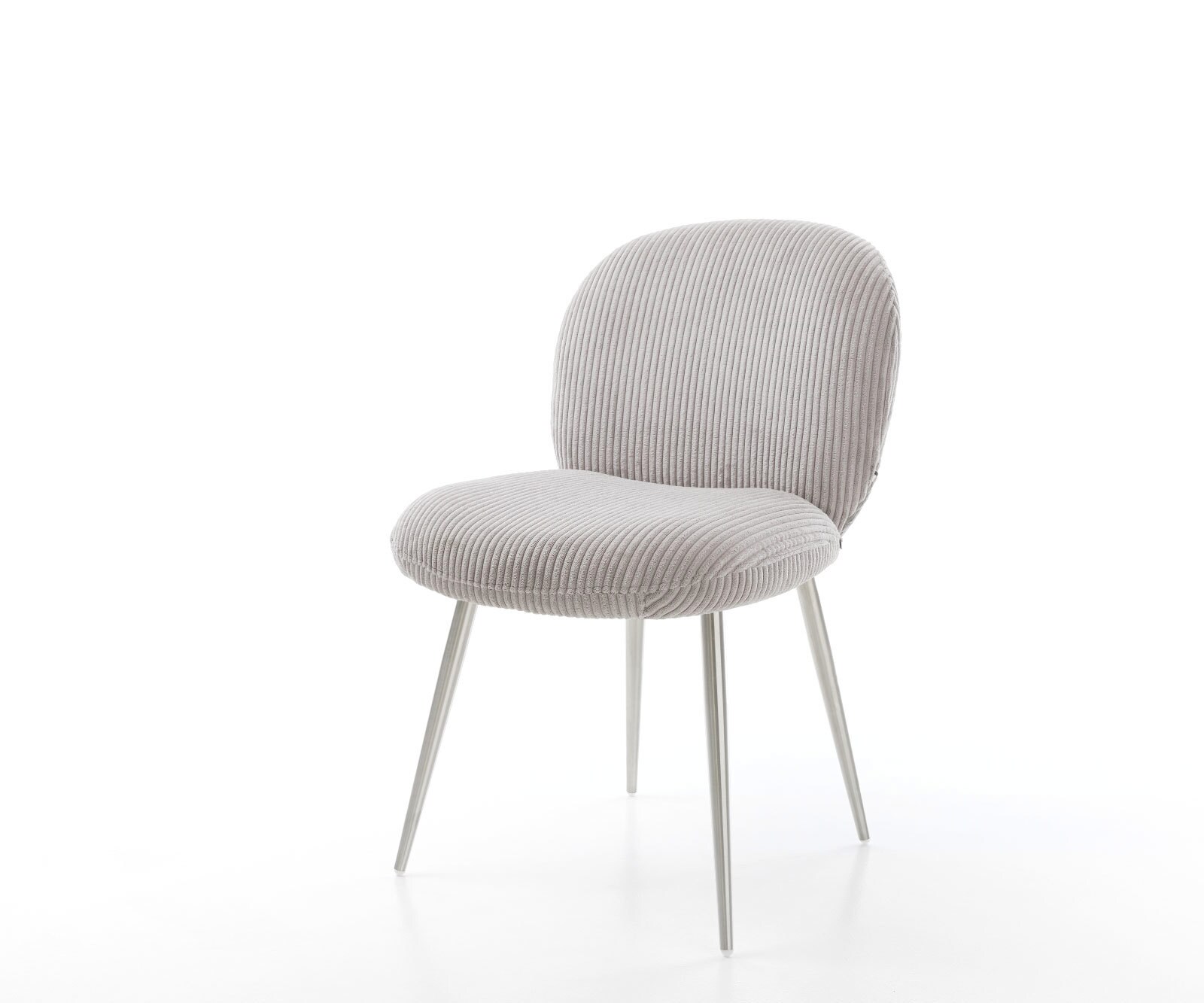 Eetkamerstoel Nube-Flex koord zilver grijs 4-poot conisch roestvrij staal pocketveer kern Eetkamerstoel Nube-Flex koord zilver grijs 4-poot conisch roestvrij staal pocketveer kern