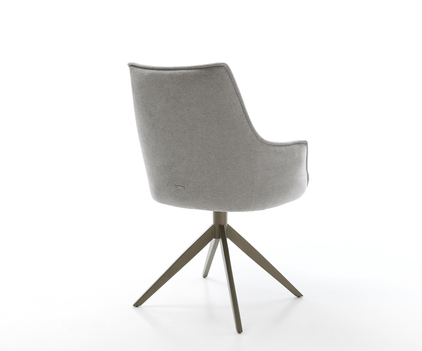 Draaistoel Alja-Flex met armleuning zachte stof met structuur grijs kruisframe breed afwerking met titanium 360° draaibaar rocker-functie pocketveer kern 4