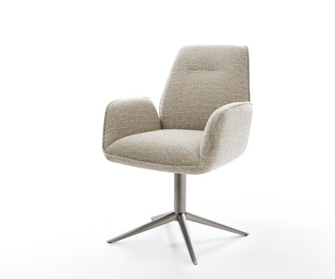 Draaistoel Zoa-Flex geweven stof beige kruispoot grafiet 360° draaibaar rocker-functie pocketveer kern