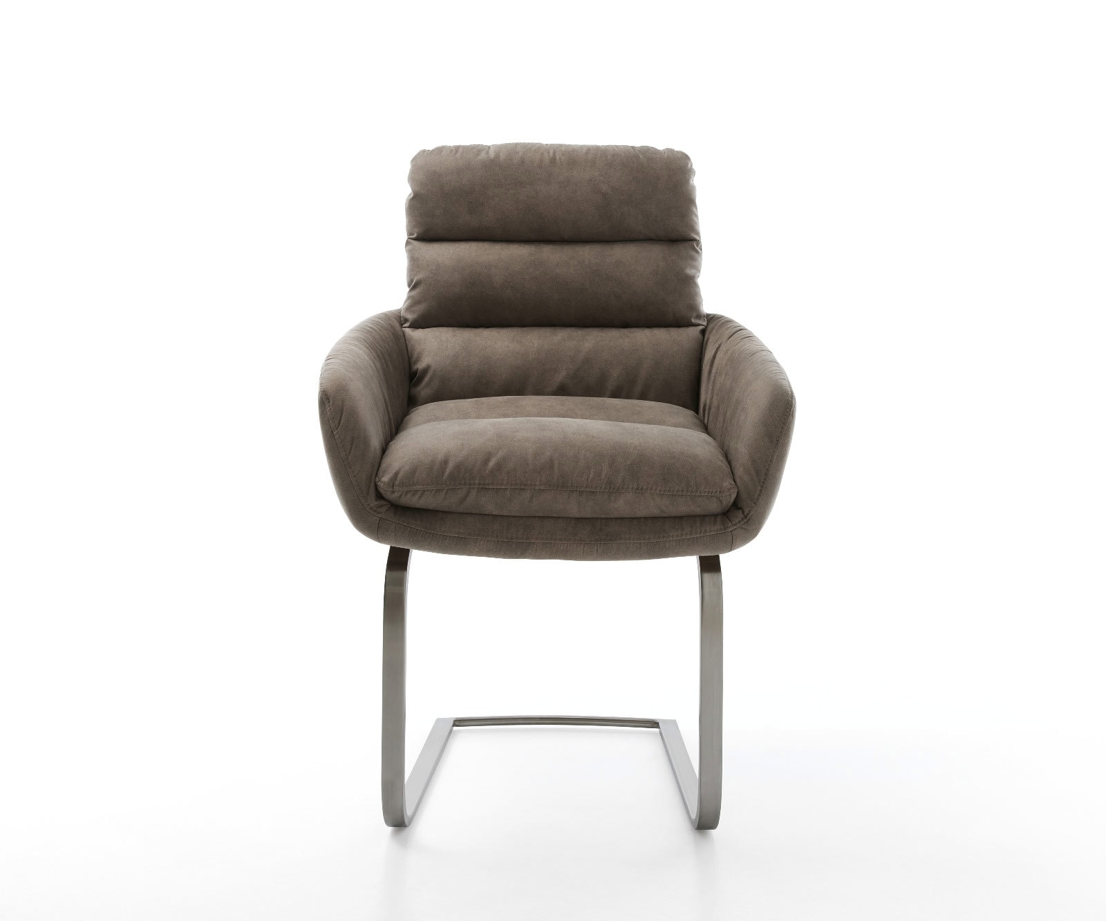 Sledemodel Abelia-Flex met armleuning microvelours taupe vintage sledemodel vlak grafiet 2