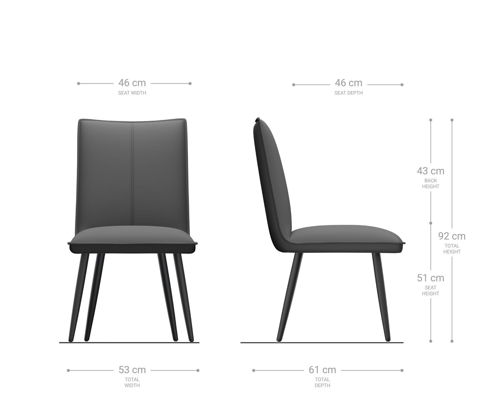 Eetkamerstoel Lelio-Flex fluweel grijs 4-poot conisch zwart pocketveer kern 5 Eetkamerstoel Lelio-Flex fluweel grijs 4-poot conisch zwart pocketveer kern 5