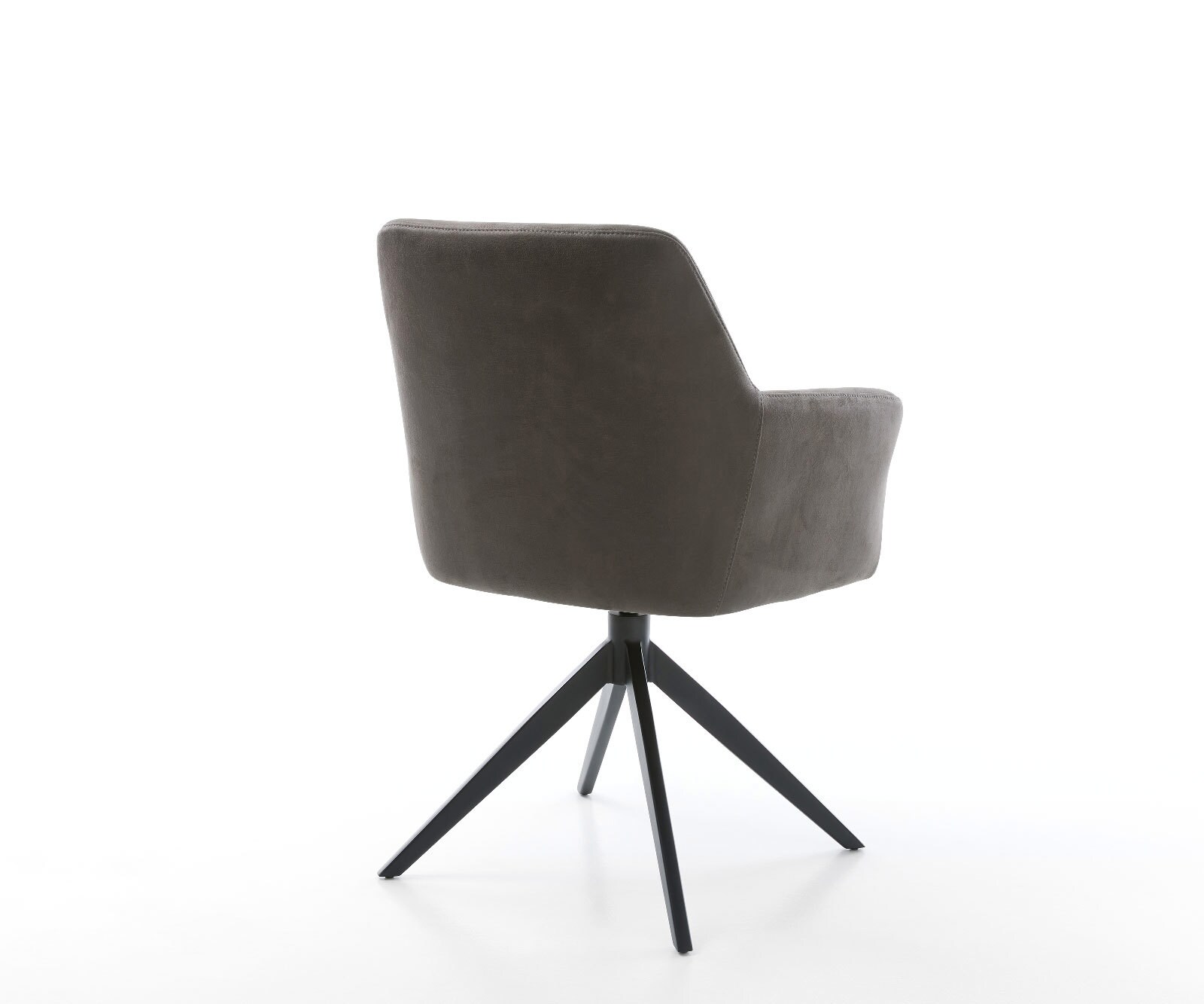 Draaistoel Xana-Flex met armleuning microvelours antraciet vintage kruisframe breed zwart 360° draaibaar rocker-functie pocketveer kern 4