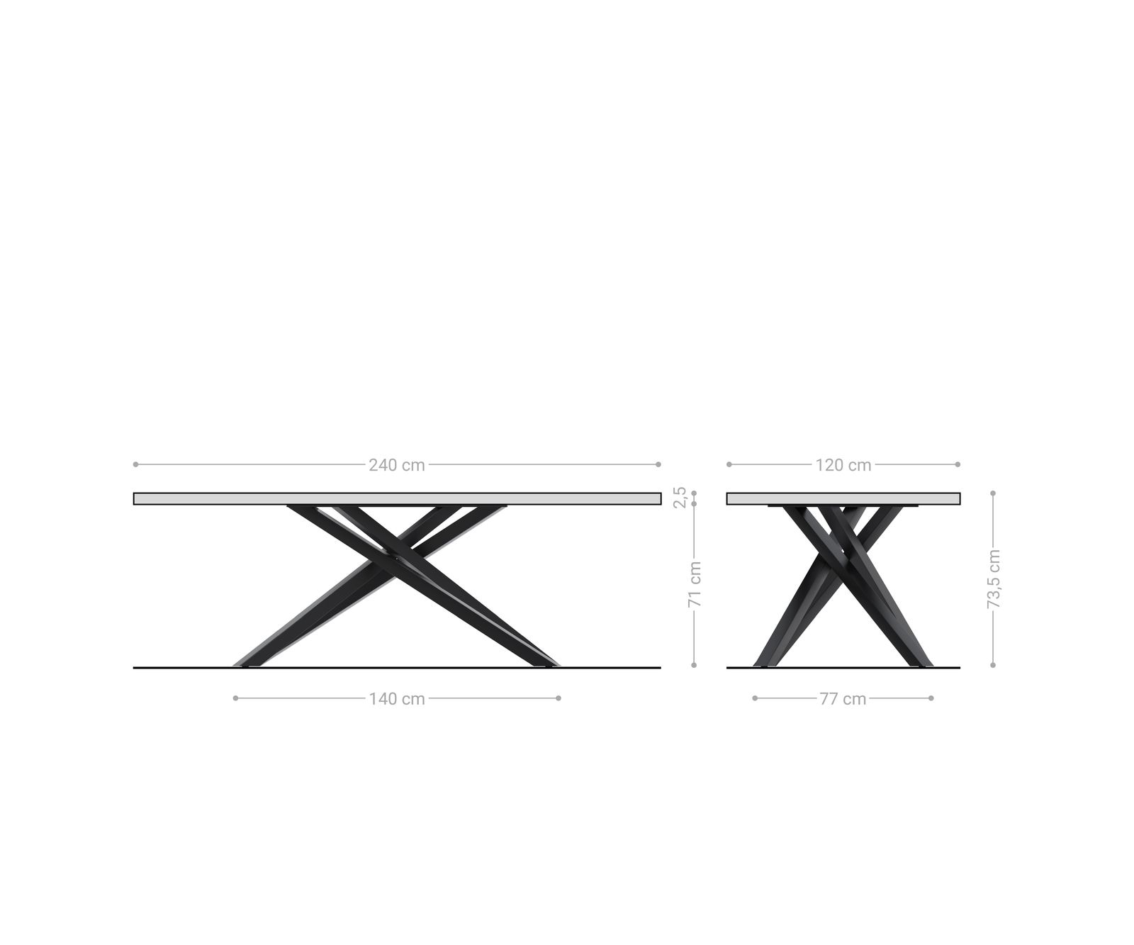 Eettafel Edge Boot 240x120x2,5-3 eiken natuur kruisframe rechthoek zwart Zwitserse rand 5 Eettafel Edge Boot 240x120x2,5-3 eiken natuur kruisframe rechthoek zwart Zwitserse rand 5