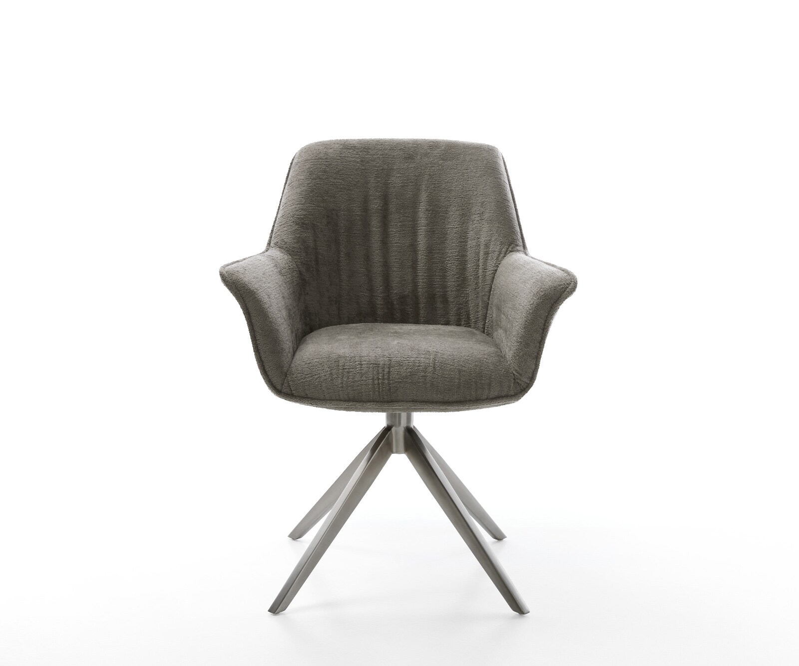 Draaistoel Keila-Flex met armleuning bouclé zacht mud kruisframe breed grafiet 360° draaibaar rocker-functie 2