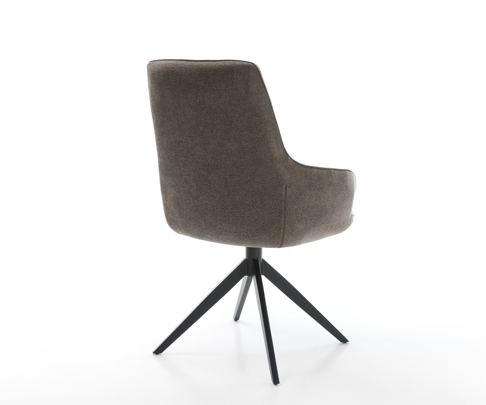Draaistoel Zelia-Flex met armleuning zachte stof met structuur taupe kruisframe breed zwart 360° draaibaar rocker-functie pocketveer kern 4