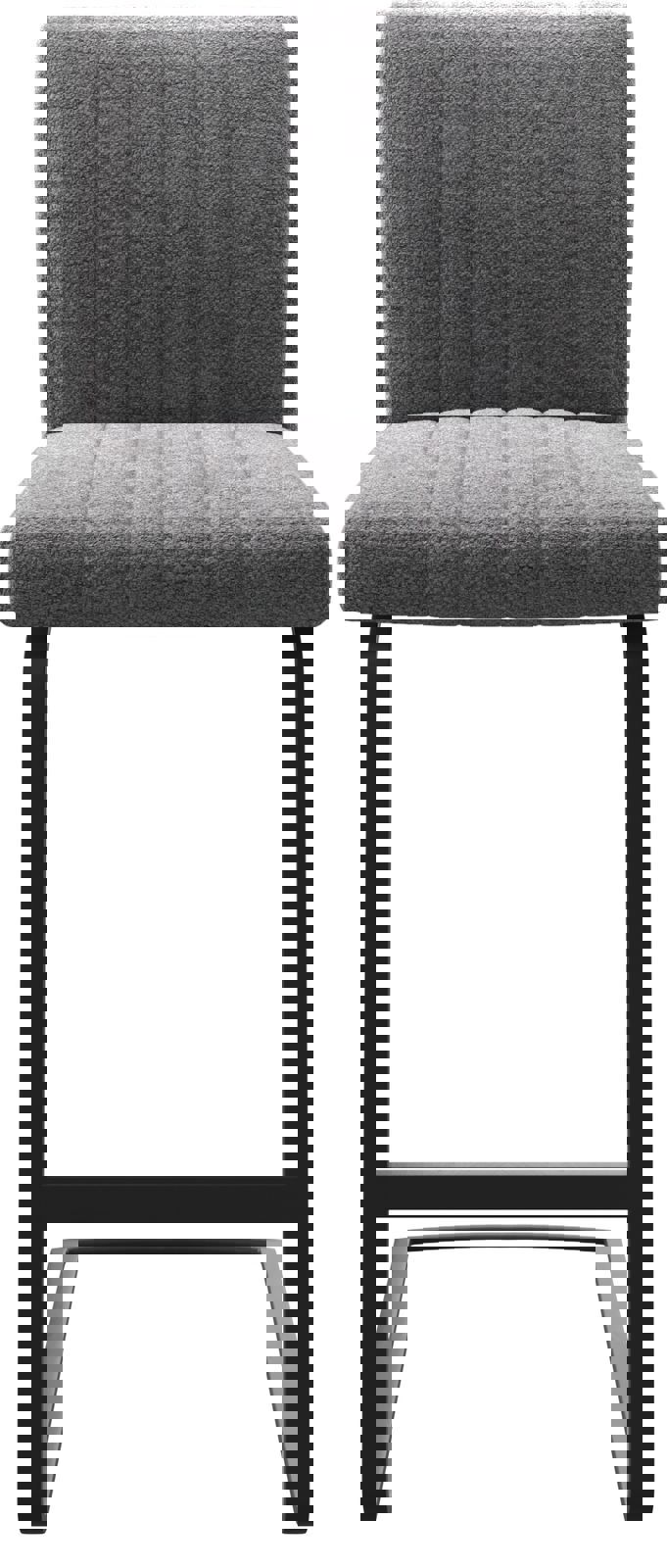 Barstoel Luiga-Flex structuurstof lichtgrijs sledestoel vlak metaal 3 Barstoel Luiga-Flex structuurstof lichtgrijs sledestoel vlak metaal 3