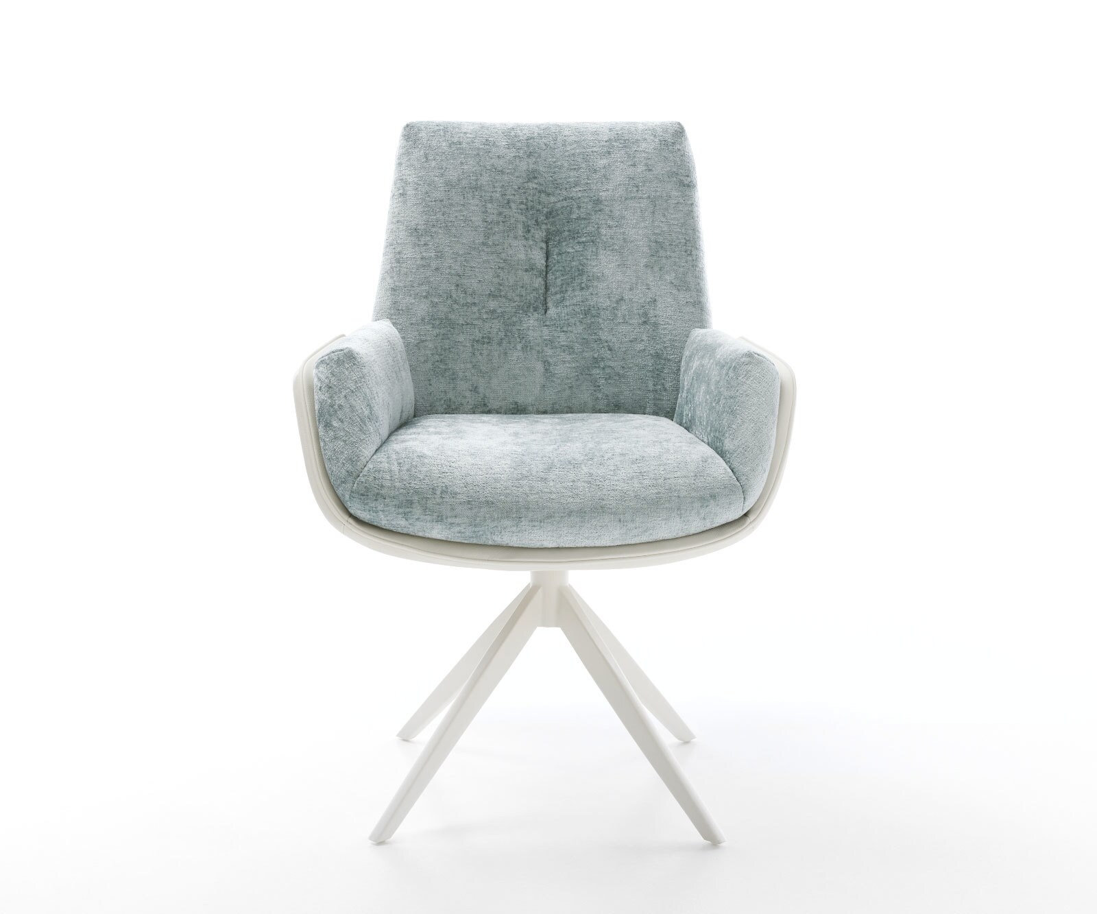 Draaistoel Clea-Flex materiaalmix echt leer wit-pastelblauw kruisframe breed wit 360° draaibaar rocker-functie 1 Draaistoel Clea-Flex materiaalmix echt leer wit-pastelblauw kruisframe breed wit 360° draaibaar rocker-functie 1