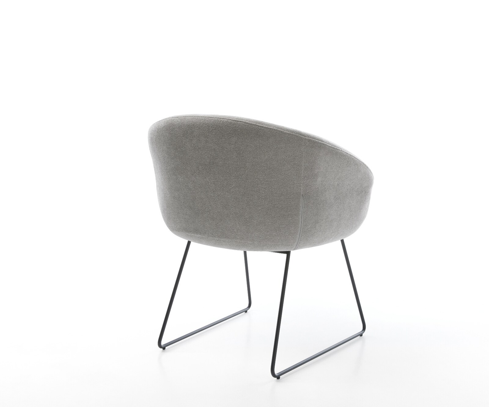 Eetkamerstoel Vinka-Flex met armleuning zachte stof met structuur grijs slipframe zwart pocketveer kern 4