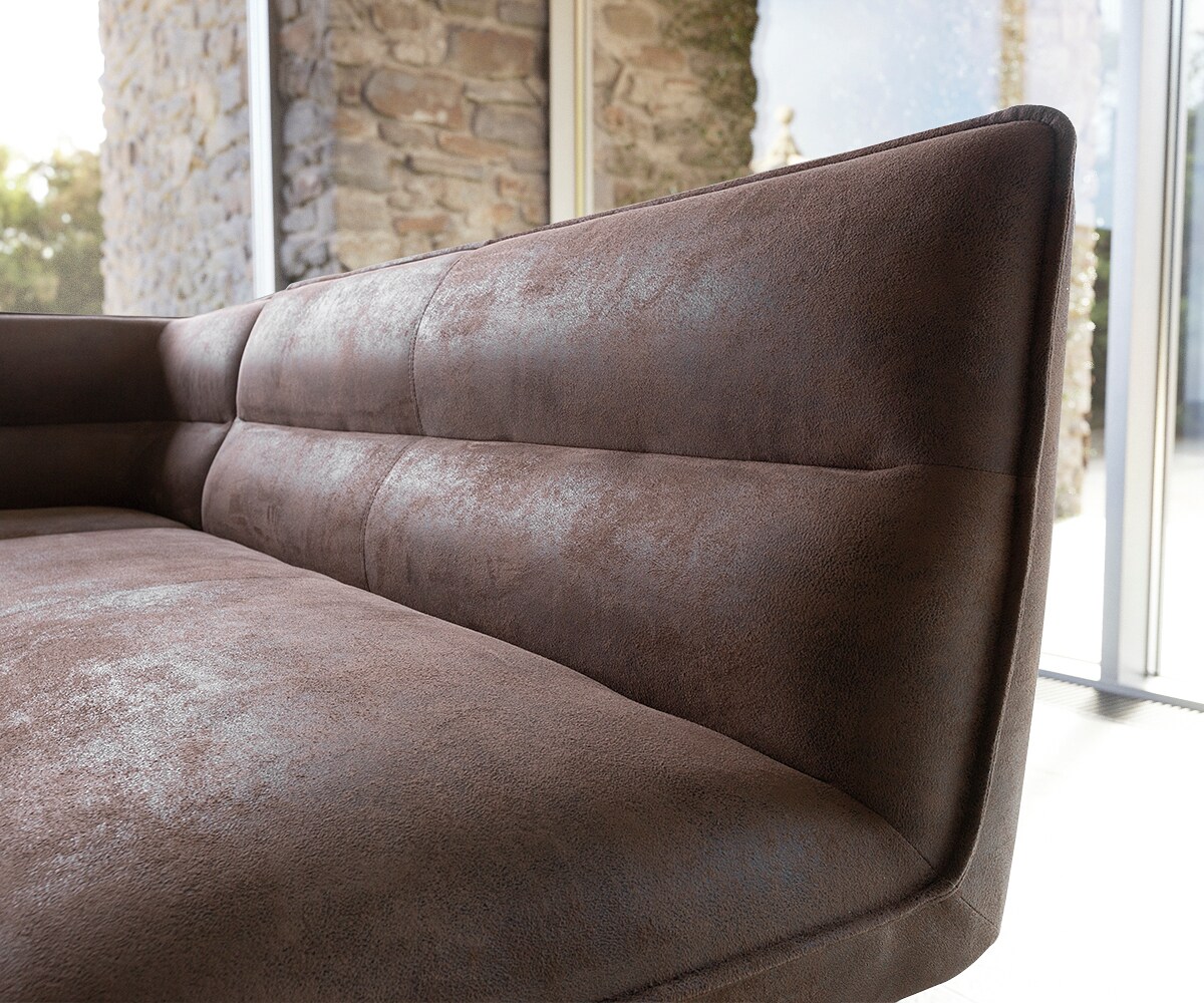 Hoekbank Salvo 200x160 cm bruin vintage roestvrij staal bankframe variabel 5