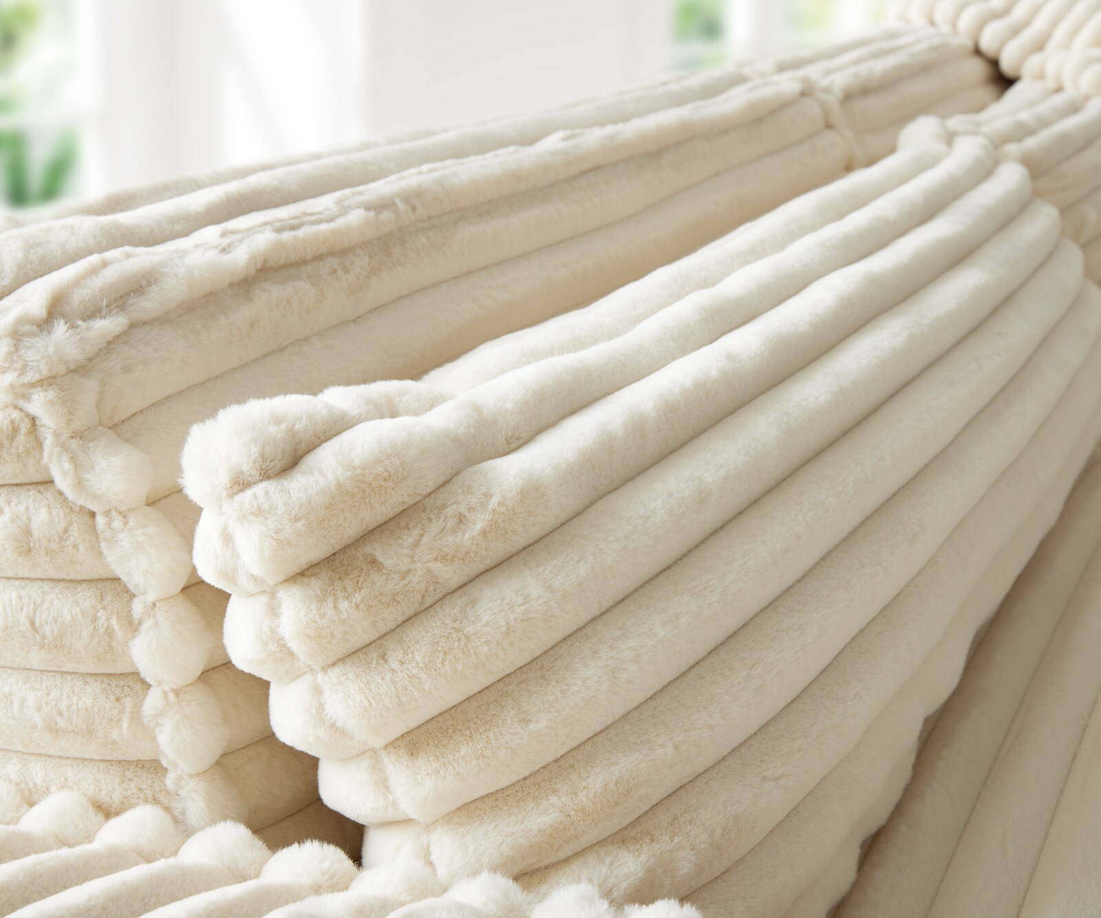 Hoekbank Sirpio XL 270x170 cm Pluche Koord Beige Recamiere Variabel 7