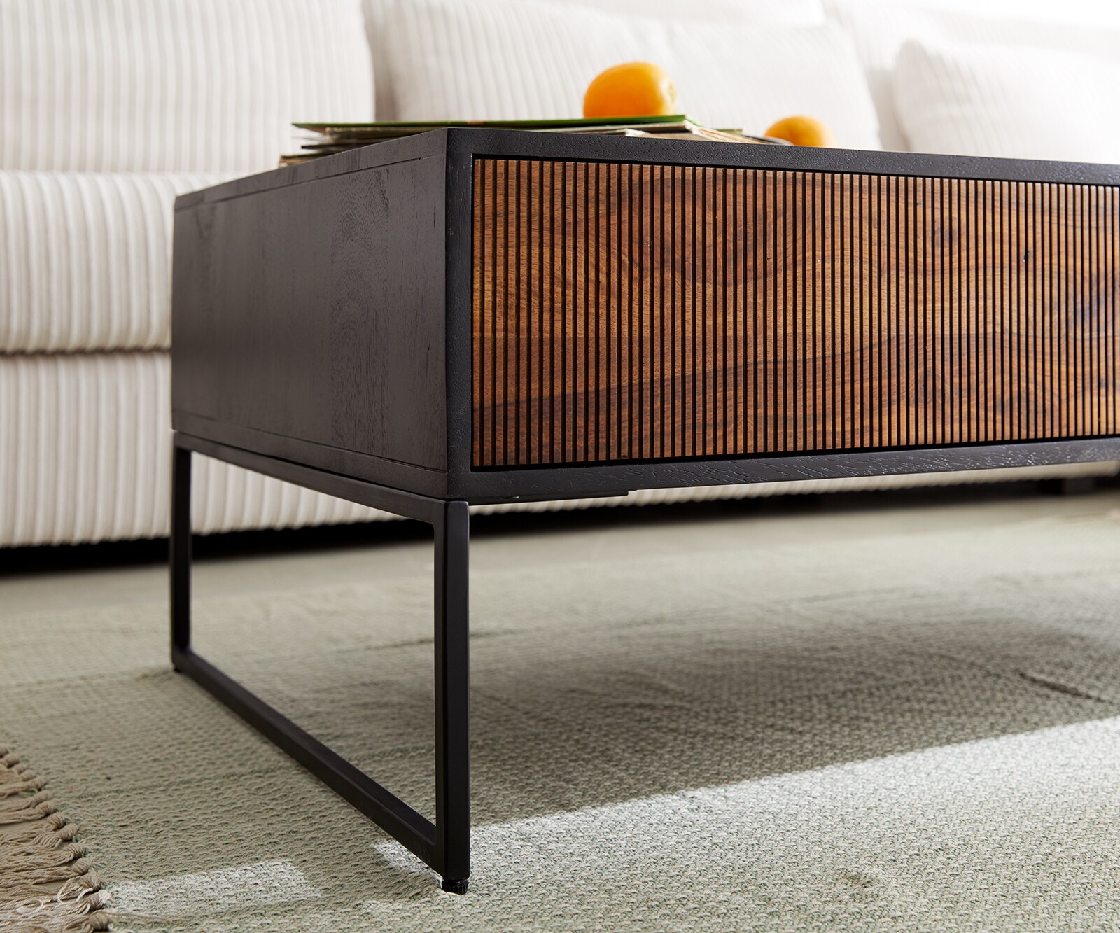 Pootgloper smal 20 cm metaal zwart voor boxmeubel diepte 60 cm (set van 2) 2