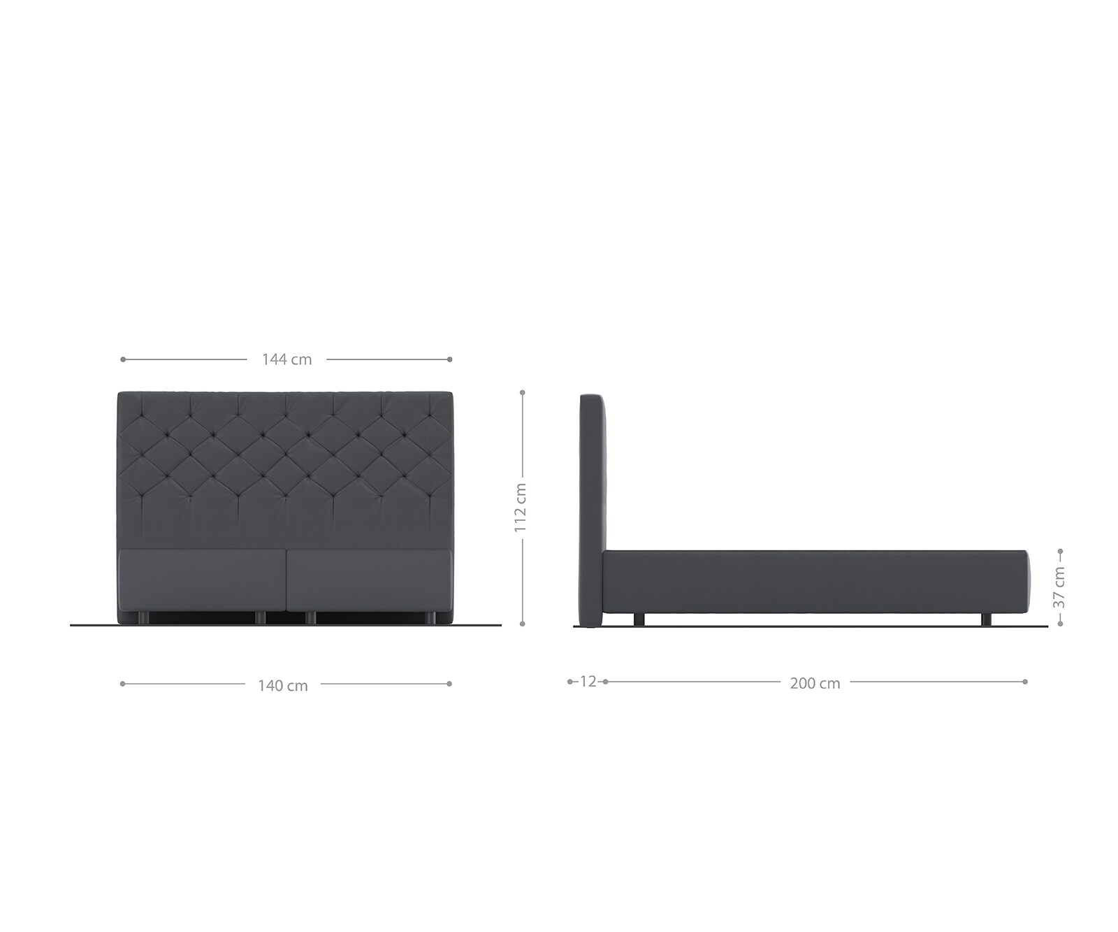 Boxspring-frame Dream-Great 140x200 microvezel grijs 2