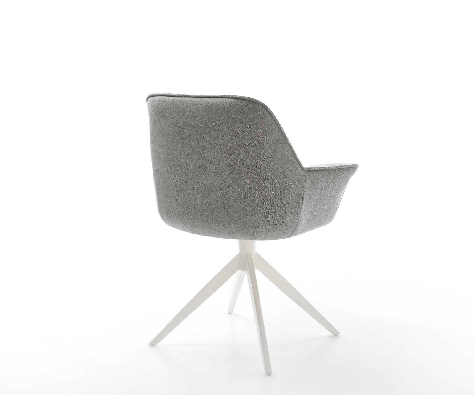 Draaistoel Keila-Flex met armleuning zachte stof met structuur grijs kruisframe breed wit 360° draaibaar rocker-functie 5