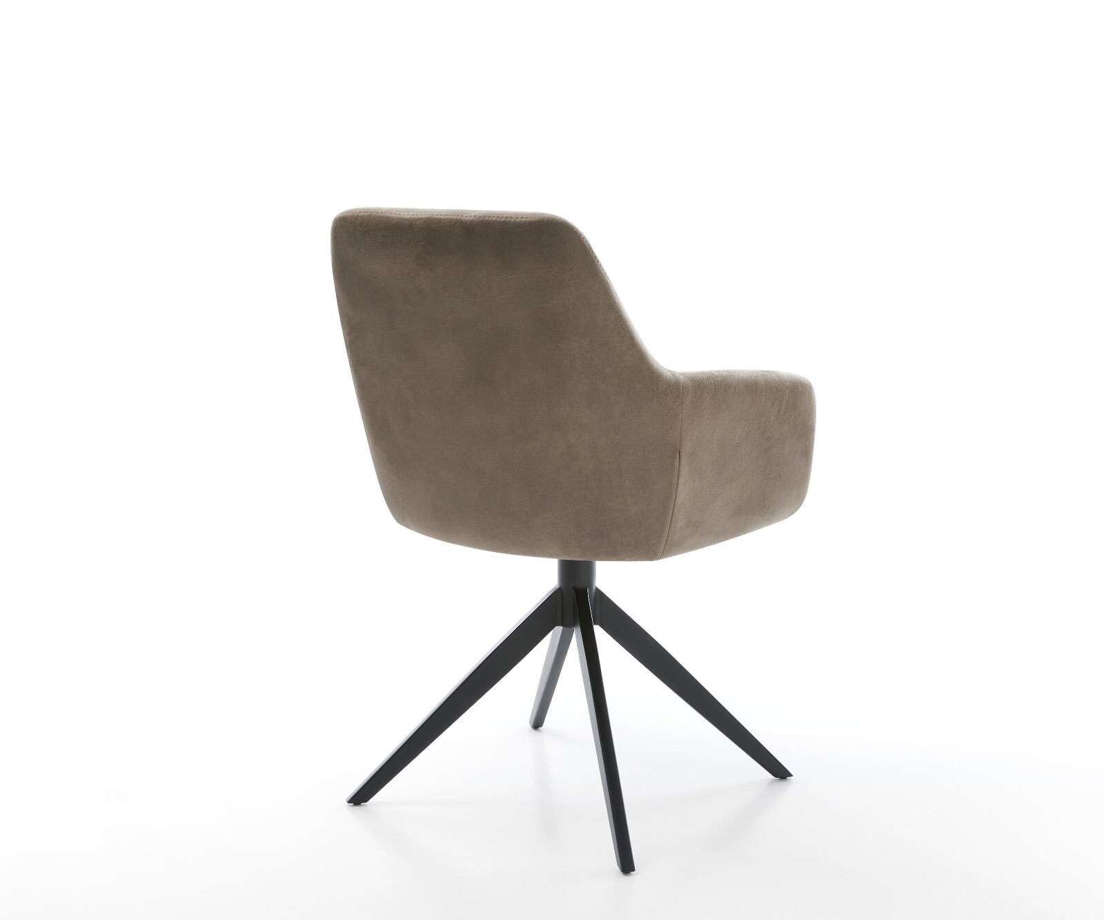Draaistoel Pejo-Flex microvelours taupe vintage kruisframe breed zwart 360° draaibaar rocker-functie pocketveer kern 4