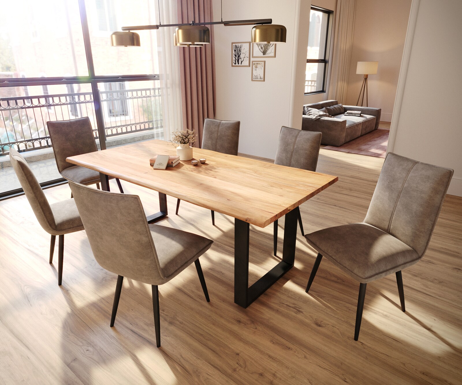 Eetkamerstoel Lelio-Flex microvelours taupe vintage 4-poot conisch zwart pocketveer kern 3 Eetkamerstoel Lelio-Flex microvelours taupe vintage 4-poot conisch zwart pocketveer kern 3